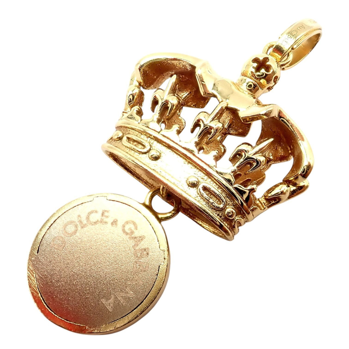 Dolce&Gabbana Jewelry & Watches:Fine Jewelry:Necklaces & Pendants Rare Vintage Dolce & Gabbana 18k Yellow Gold Crown Ancient Coin Pendant Charm
