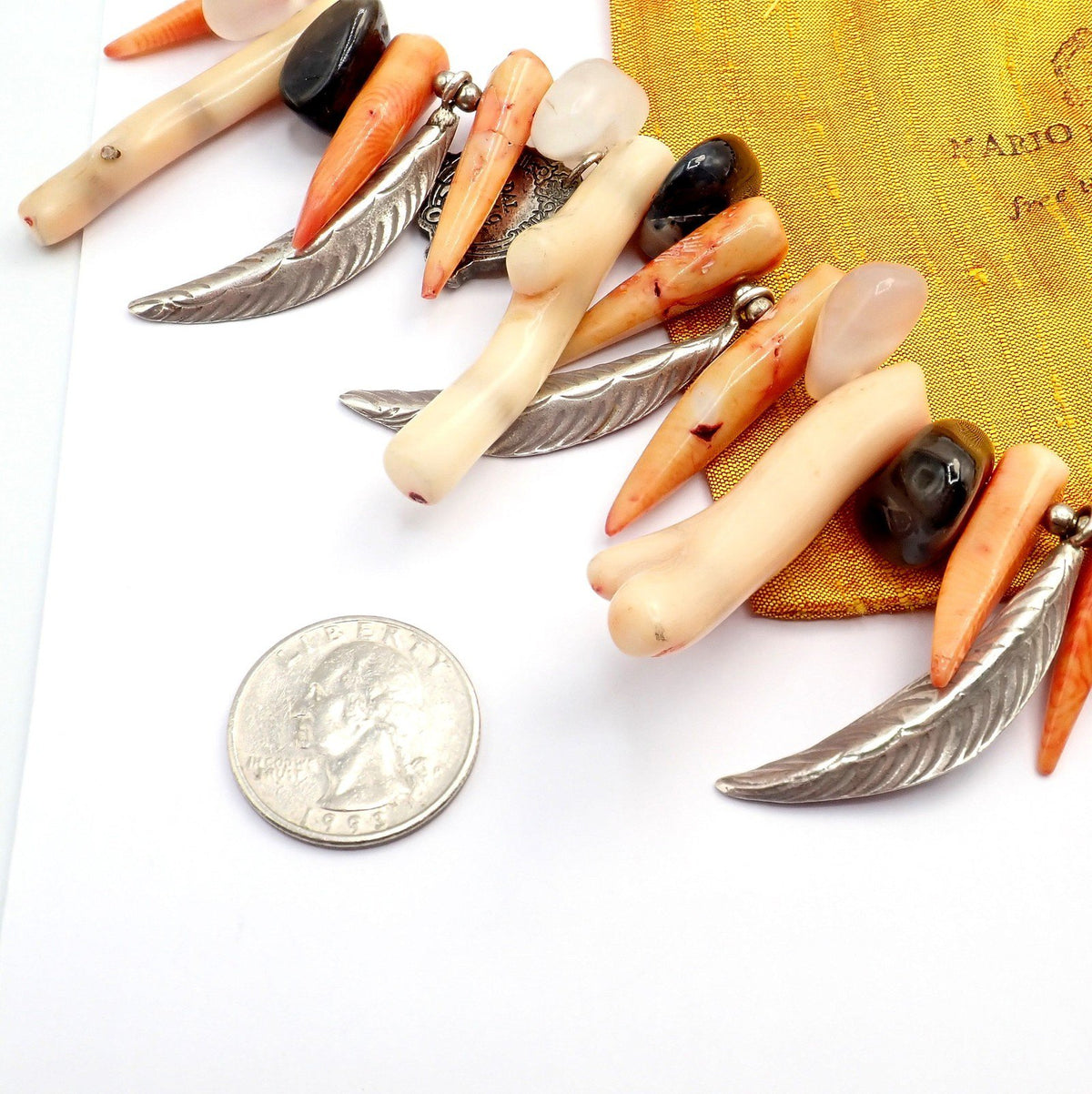 Buccellati Jewelry & Watches:Fine Jewelry:Necklaces & Pendants Rare! Mario Buccellati Free Time Silver Large Flying Fish Feather Coral Necklace