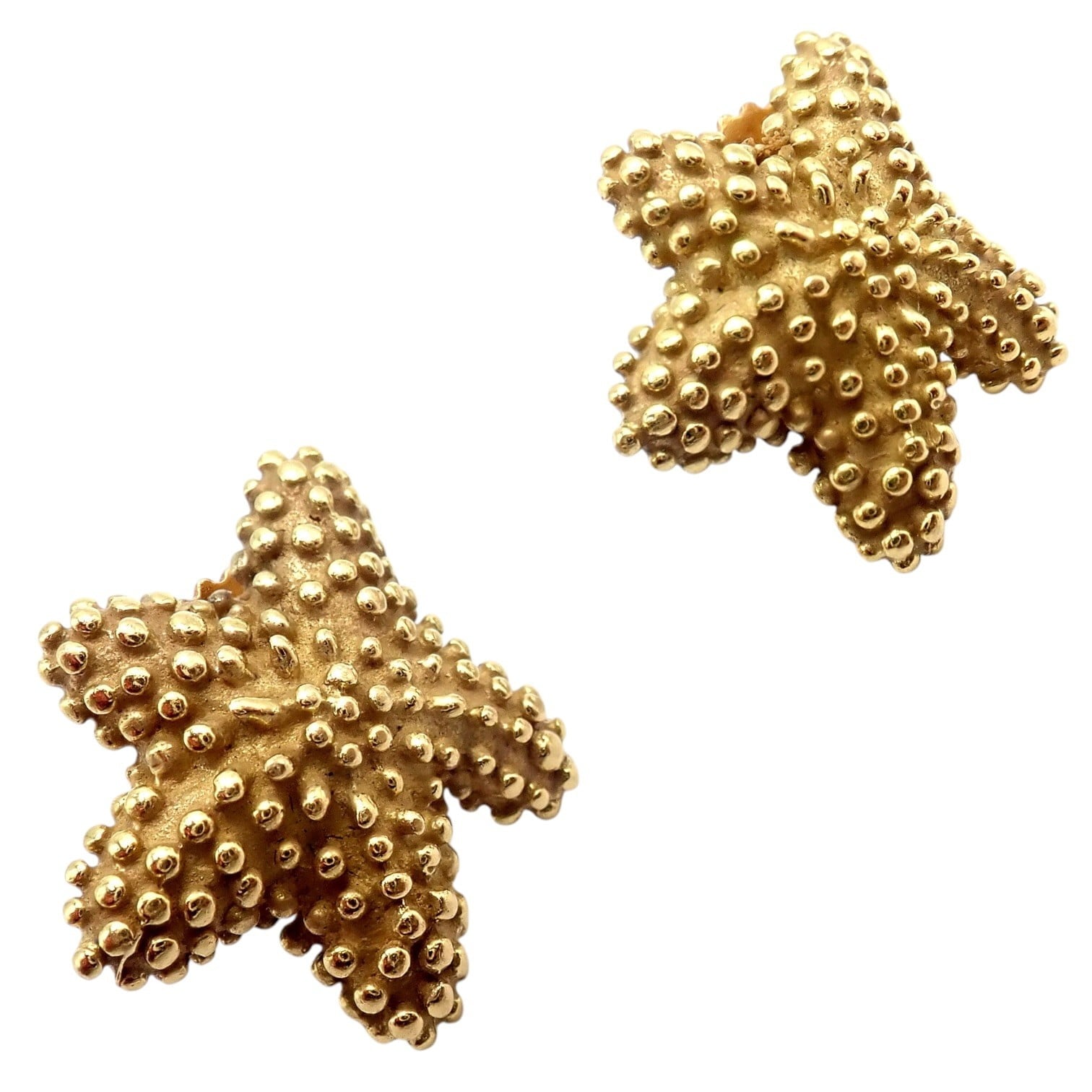 Tiffany & Co. Jewelry & Watches:Fine Jewelry:Earrings Rare! Vintage Tiffany & Co 18k Yellow Gold Bumpy Starfish Stud Earrings