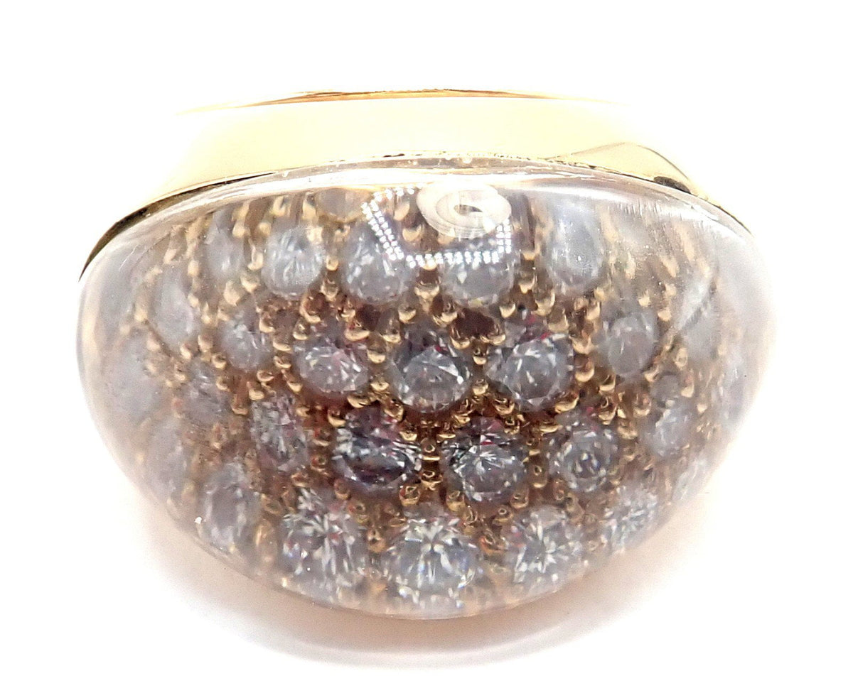 Cartier Jewelry & Watches:Fine Jewelry:Rings Authentic Cartier Myst de Cartier 18k Yellow Gold Diamond Rock Crystal Dome Ring