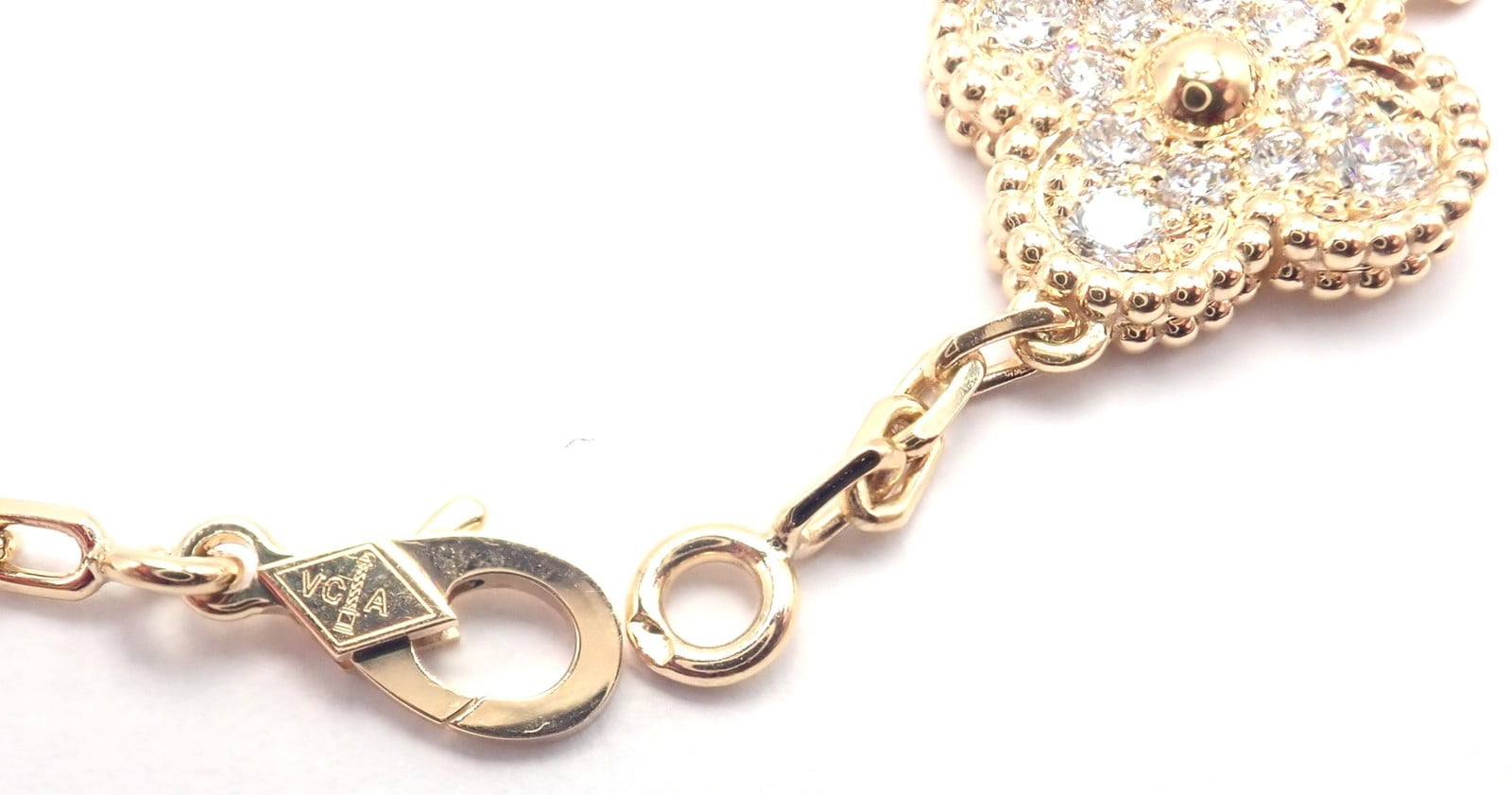 Van Cleef & Arpels Jewelry & Watches:Fine Jewelry:Necklaces & Pendants Van Cleef & Arpels 18k Yellow Gold 20 Motif Alhambra Diamond Turquoise Necklace