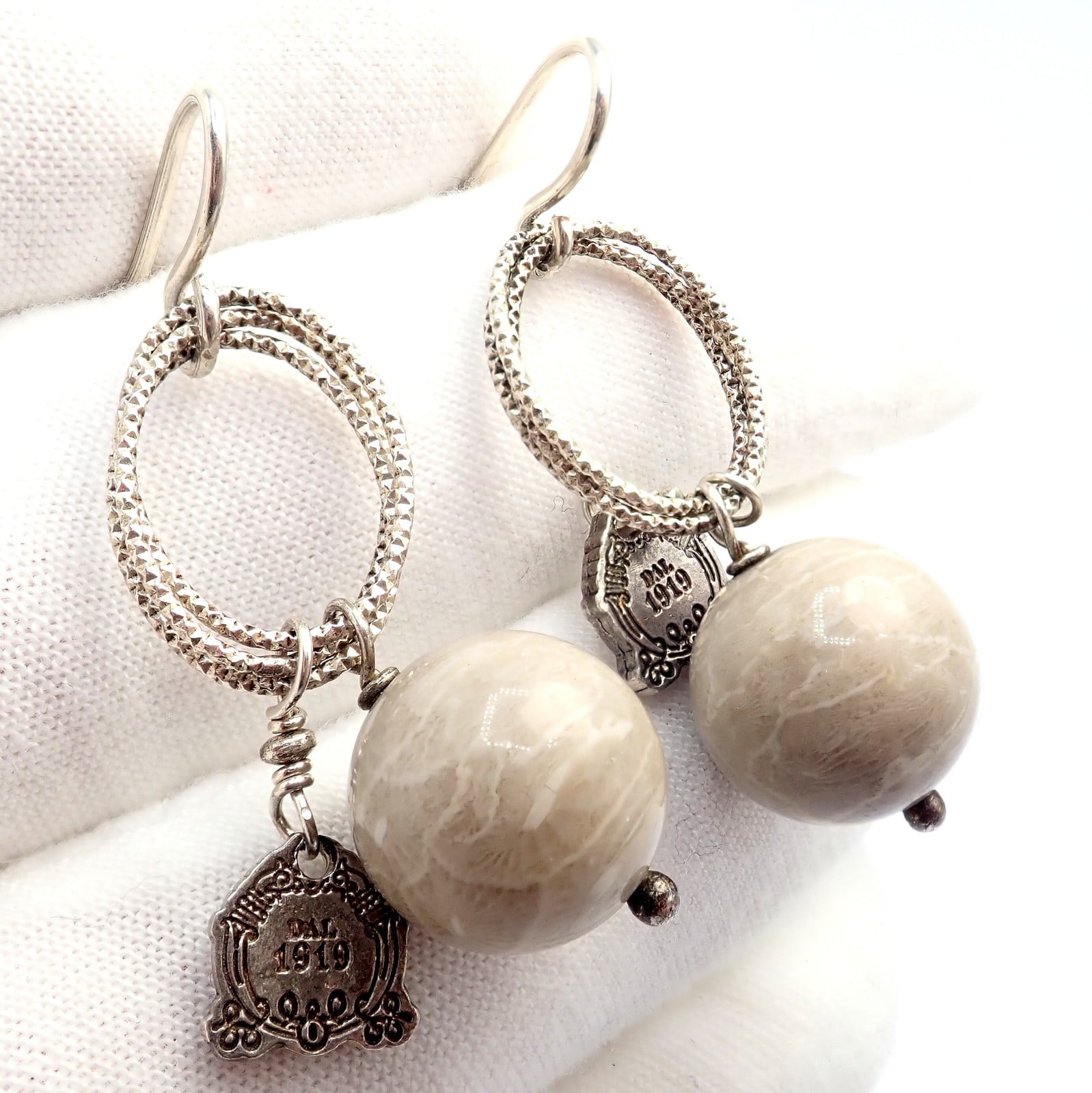 Buccellati Jewelry & Watches:Fine Jewelry:Earrings Rare! Mario Buccellati Free Time Silver Oval River Stone Earrings
