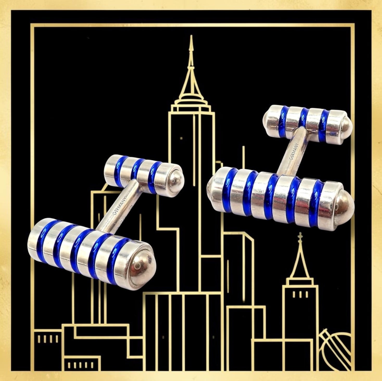 Tiffany & Co. Jewelry & Watches:Men's Jewelry:Cufflinks Tiffany & Co. Picasso Sterling Silver Cobalt Blue Enamel Cufflinks Germany
