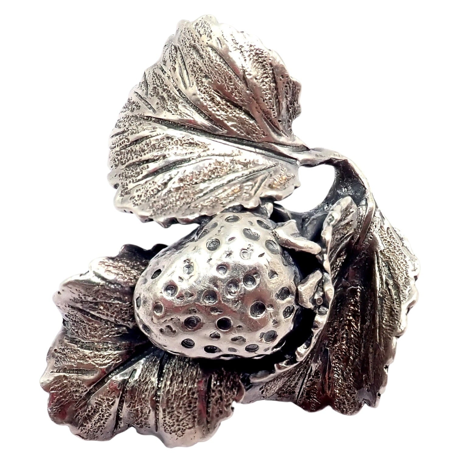 Buccellati Jewelry & Watches:Fine Jewelry:Rings Rare! Vintage Mario Buccellati Silver Strawberry Leaf Branch Ring Sz 7