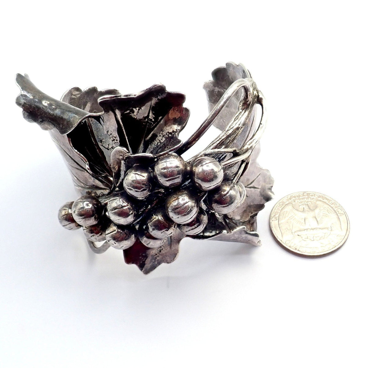 Buccellati Jewelry & Watches:Fine Jewelry:Bracelets & Charms Rare! Vintage Mario Buccellati Silver Berry Leaf Branch Wide Cuff Bracelet