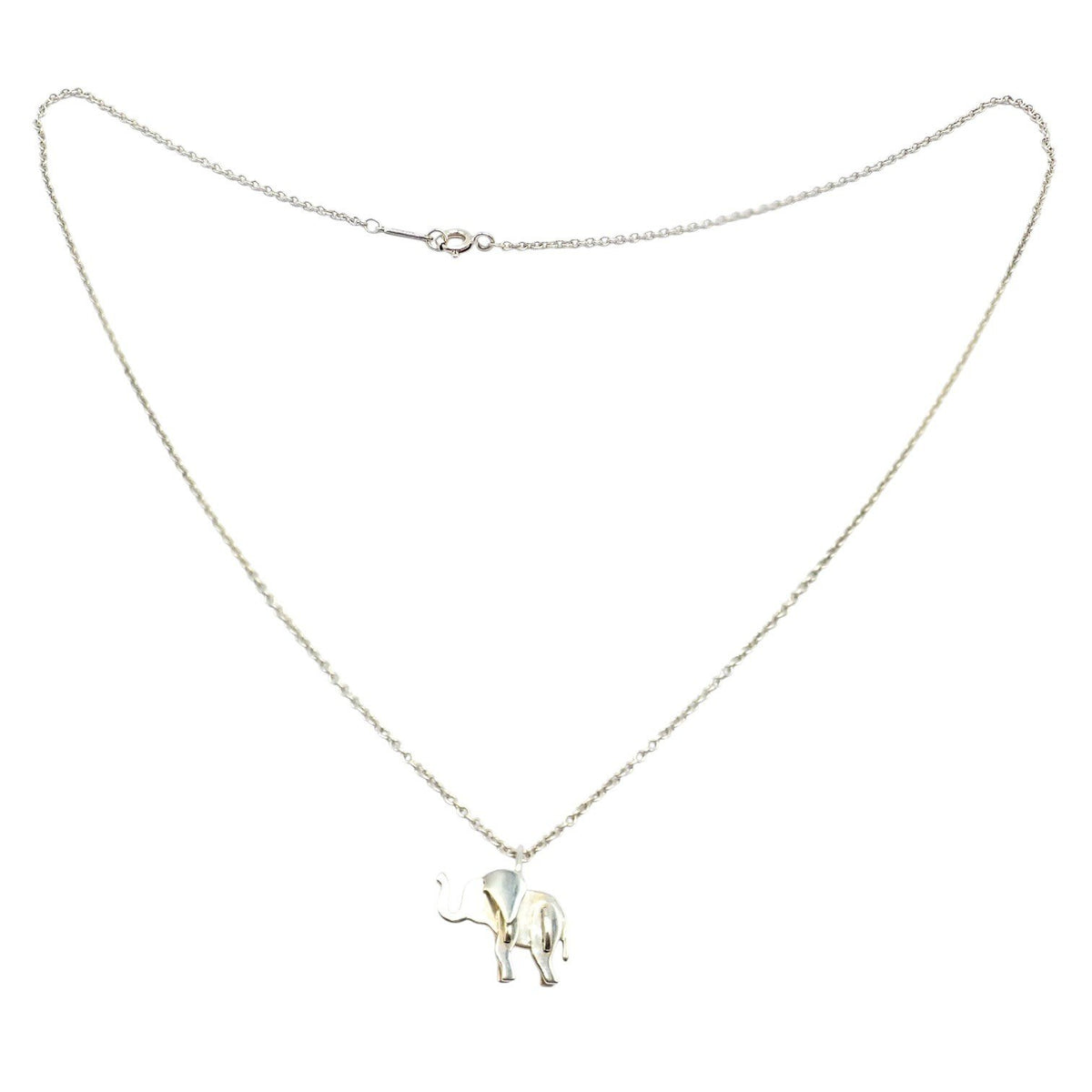 Tiffany & Co. Jewelry & Watches:Fine Jewelry:Necklaces & Pendants Rare! Tiffany & Co Silver Save The Wild Elephant Puzzle Pendant Necklace