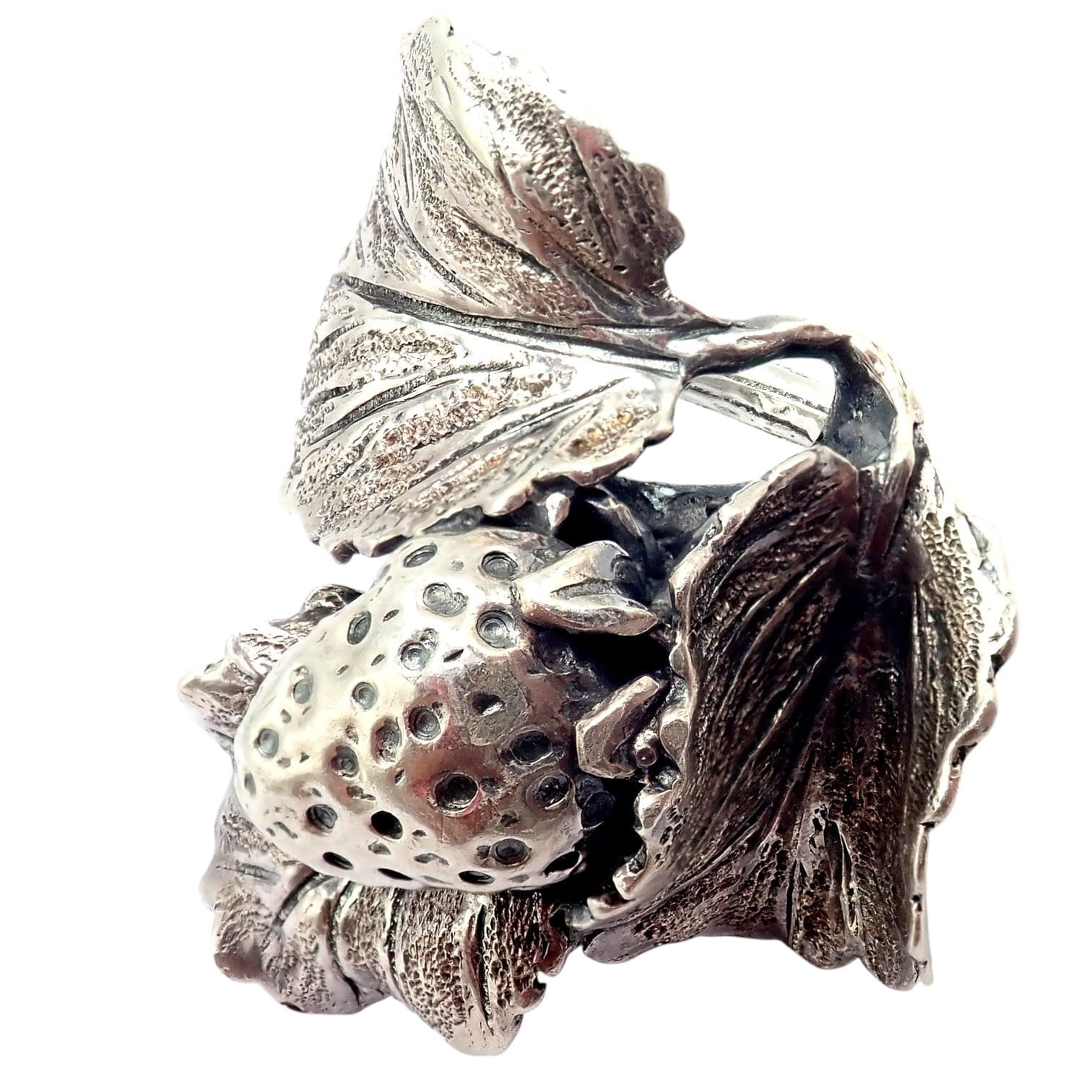 Buccellati Jewelry & Watches:Fine Jewelry:Rings Rare! Vintage Mario Buccellati Silver Strawberry Leaf Branch Ring Sz 7