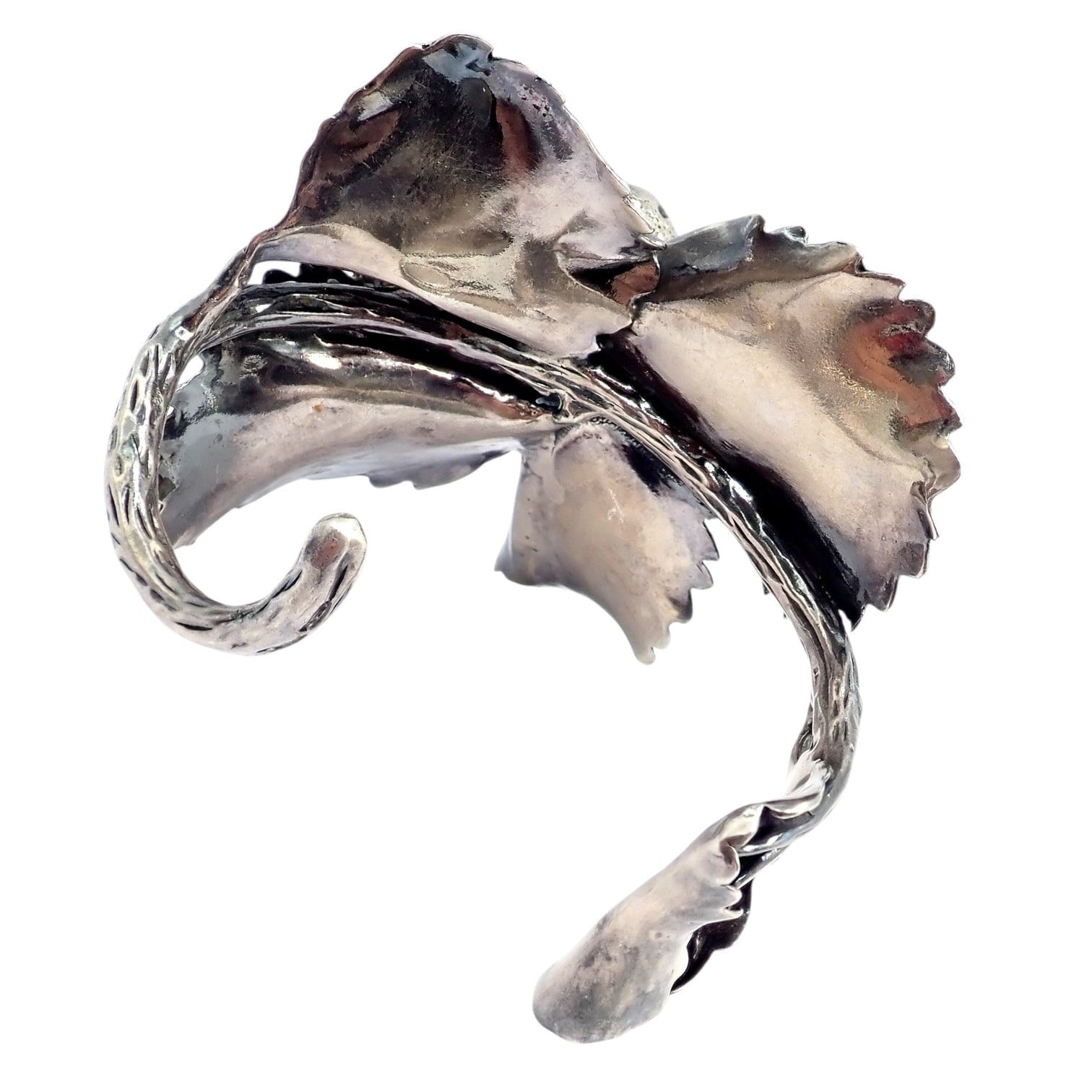 Buccellati Jewelry & Watches:Fine Jewelry:Bracelets & Charms Rare! Vintage Mario Buccellati Silver Strawberry Leaf Branch Cuff Bracelet