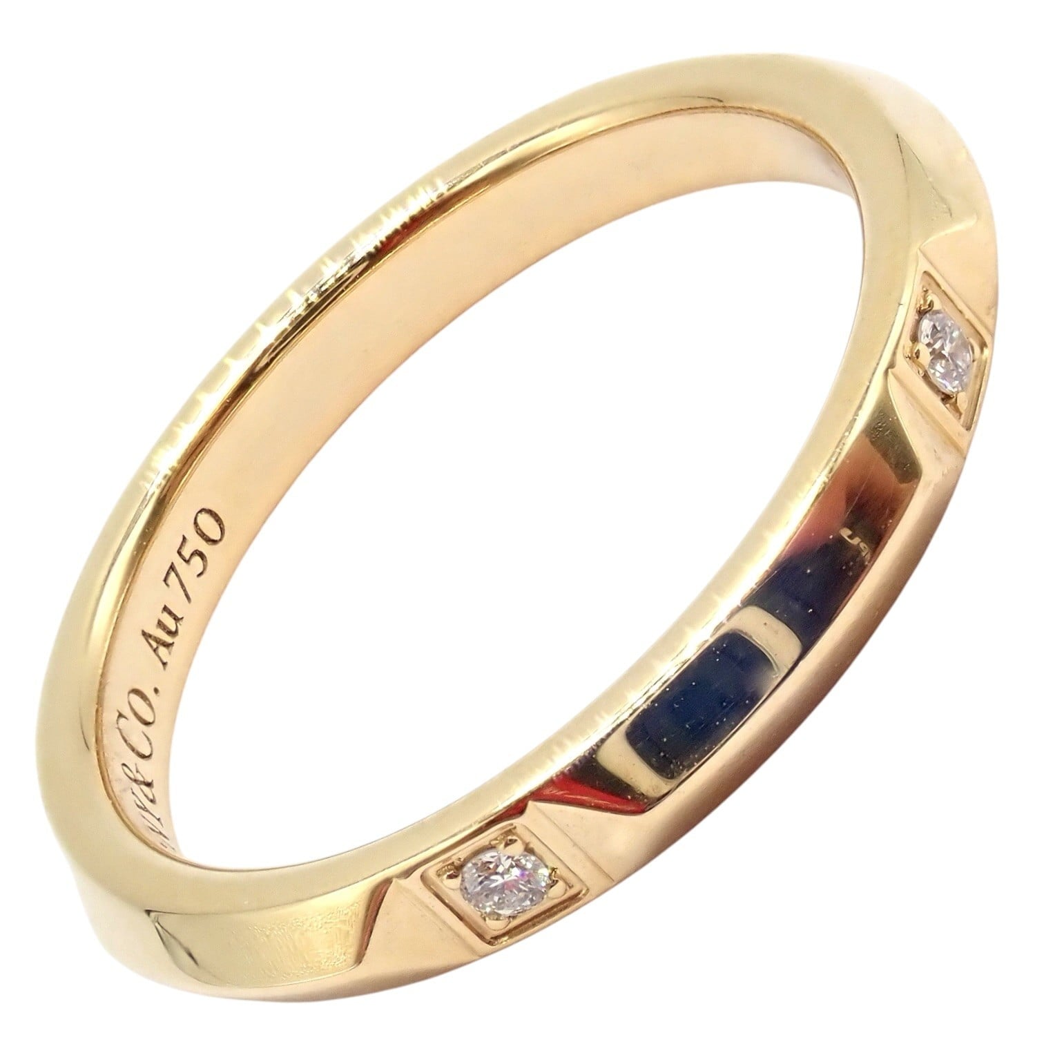 Tiffany & Co. Jewelry & Watches:Fine Jewelry:Rings Authentic! Tiffany & Co. 18k Yellow Gold Diamond True 2.5mm Band Ring sz 6