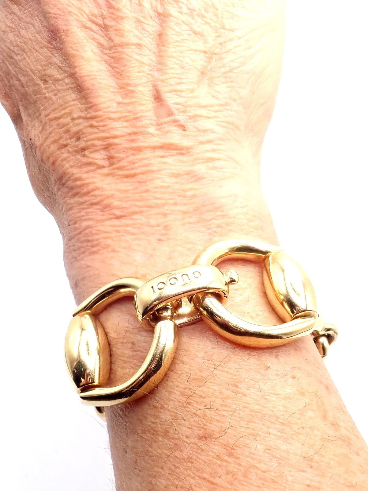 Gucci Jewelry & Watches:Fine Jewelry:Bracelets & Charms Authentic! Gucci Equestrian 18k Yellow Gold Large Horsebit Link Bracelet