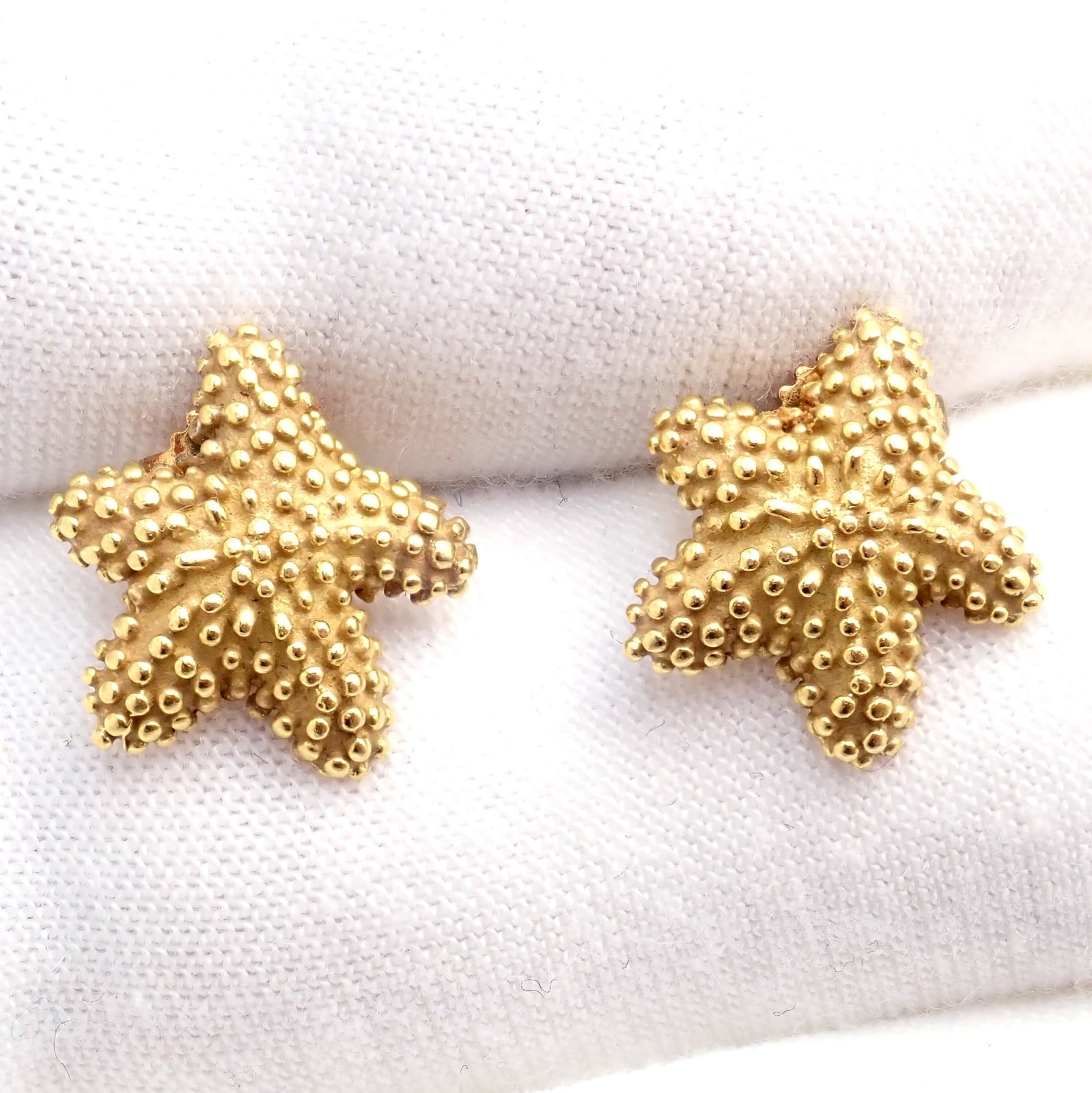 Tiffany & Co. Jewelry & Watches:Fine Jewelry:Earrings Rare! Vintage Tiffany & Co 18k Yellow Gold Bumpy Starfish Stud Earrings