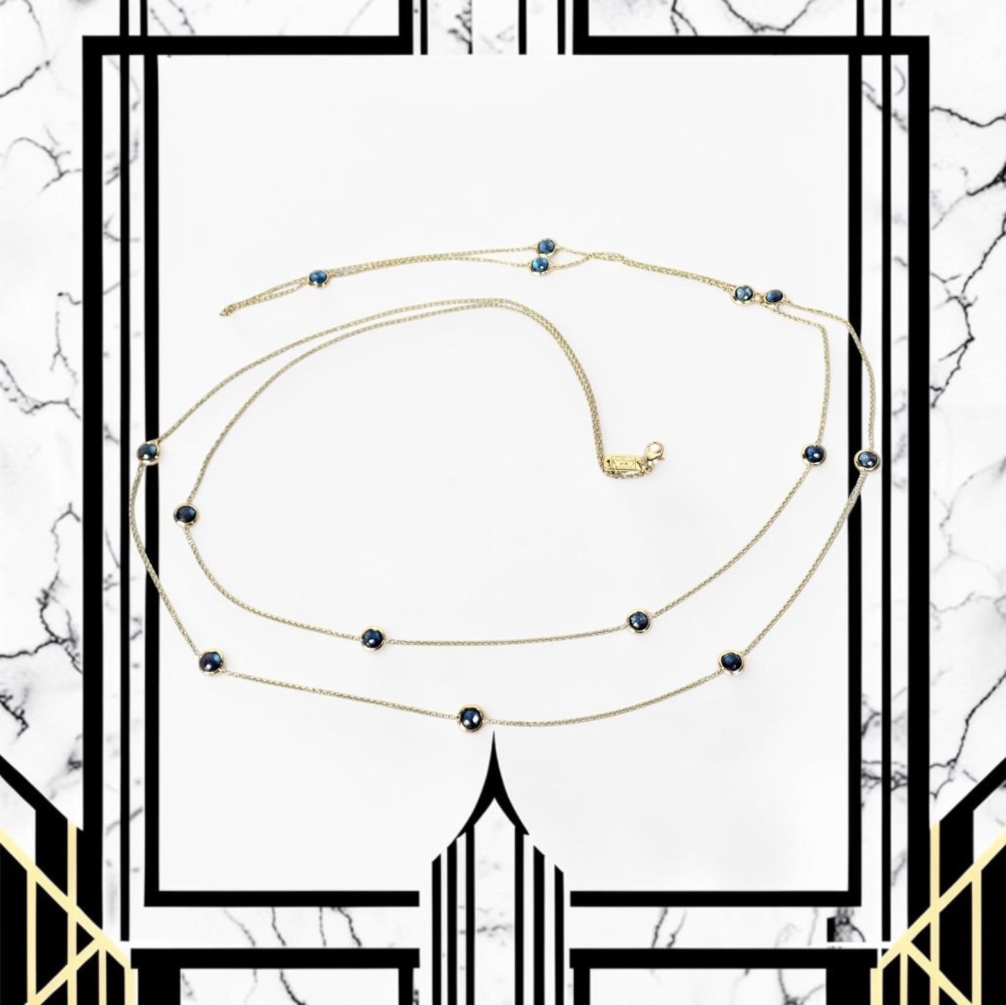 IPPOLITA Jewelry & Watches:Fine Jewelry:Necklaces & Pendants Ippolita 18k Yellow Gold 14 Station Blue Sapphire 48" Long Lollipop Necklace