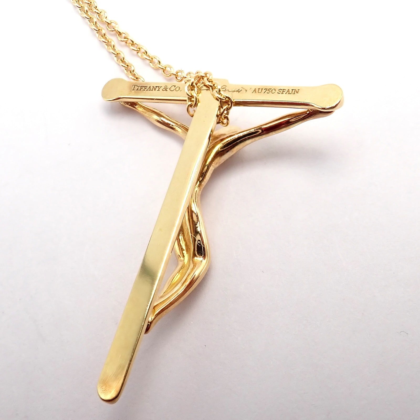 Tiffany & Co. Jewelry & Watches:Fine Jewelry:Necklaces & Pendants Vintage! Tiffany & Co Peretti 18k Gold Jesus Rosary Cross Pendant Necklace