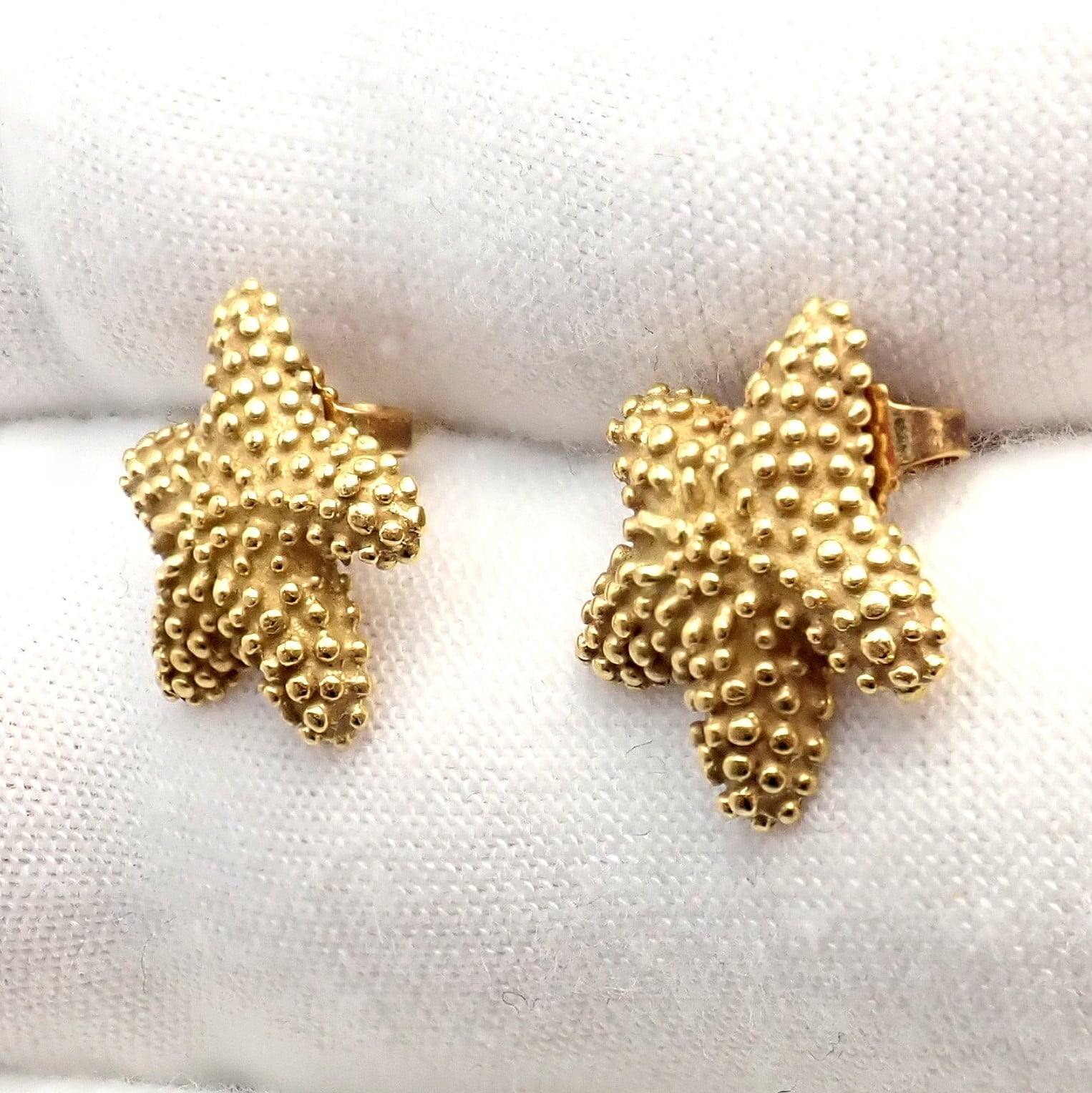Tiffany & Co. Jewelry & Watches:Fine Jewelry:Earrings Rare! Vintage Tiffany & Co 18k Yellow Gold Bumpy Starfish Stud Earrings