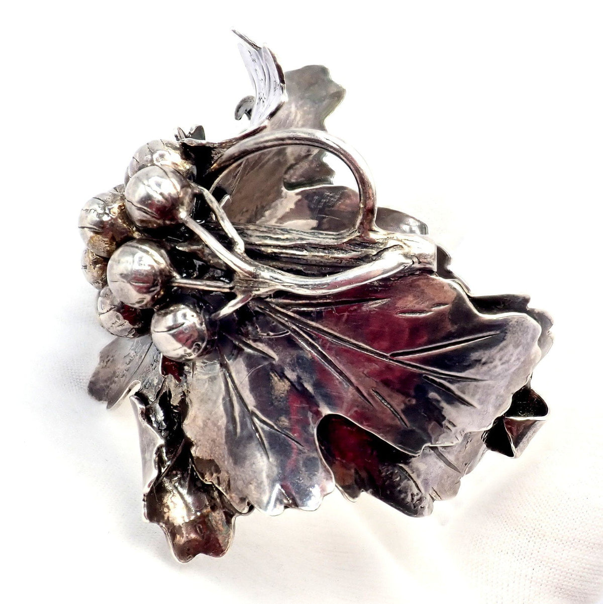 Buccellati Jewelry & Watches:Fine Jewelry:Bracelets & Charms Rare! Vintage Mario Buccellati Silver Berry Leaf Branch Wide Cuff Bracelet
