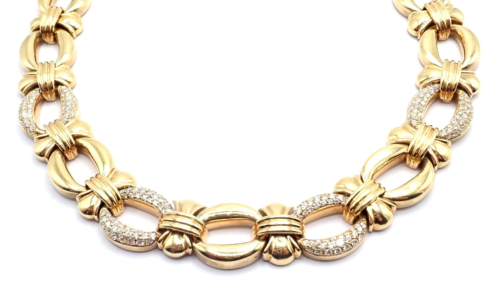 Bvlgari Jewelry & Watches:Fine Jewelry:Necklaces & Pendants Vintage! Authentic Bulgari Bvlgari 18k Yellow Gold Diamond Link Necklace
