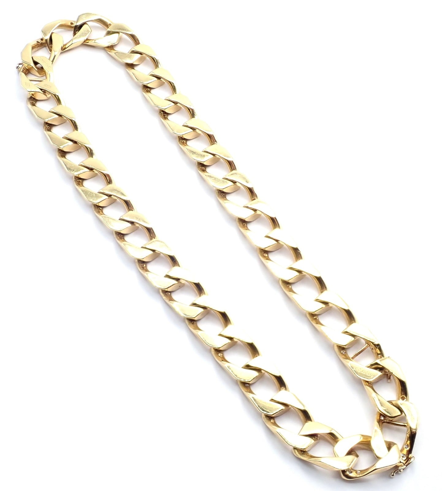 Bvlgari Jewelry & Watches:Fine Jewelry:Necklaces & Pendants Authentic! Bvlgari Bulgari 18k Yellow Gold Diamond Two Link Bracelets Necklace