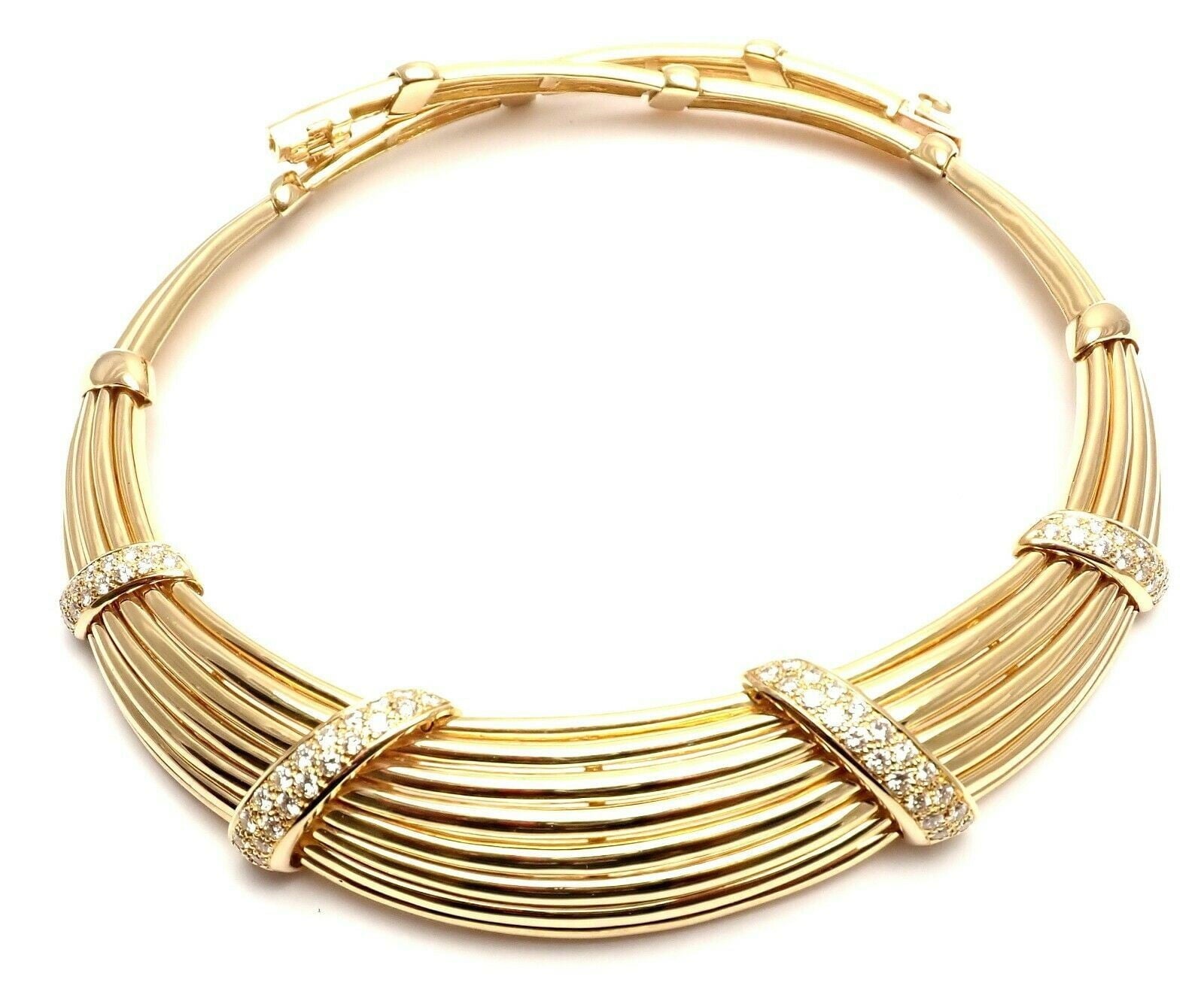 Van Cleef & Arpels Jewelry & Watches:Fine Jewelry:Necklaces & Pendants Vintage! Authentic Van Cleef & Arpels 18k Yellow Gold Diamond Choker Necklace