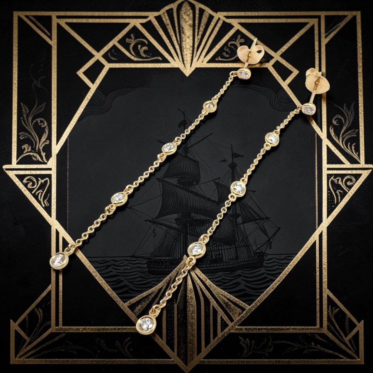 Tiffany & Co. Jewelry & Watches:Fine Jewelry:Earrings Rare! Tiffany & Co 18k Yellow Gold Peretti 10 Diamond By The Yard Drop Earrings