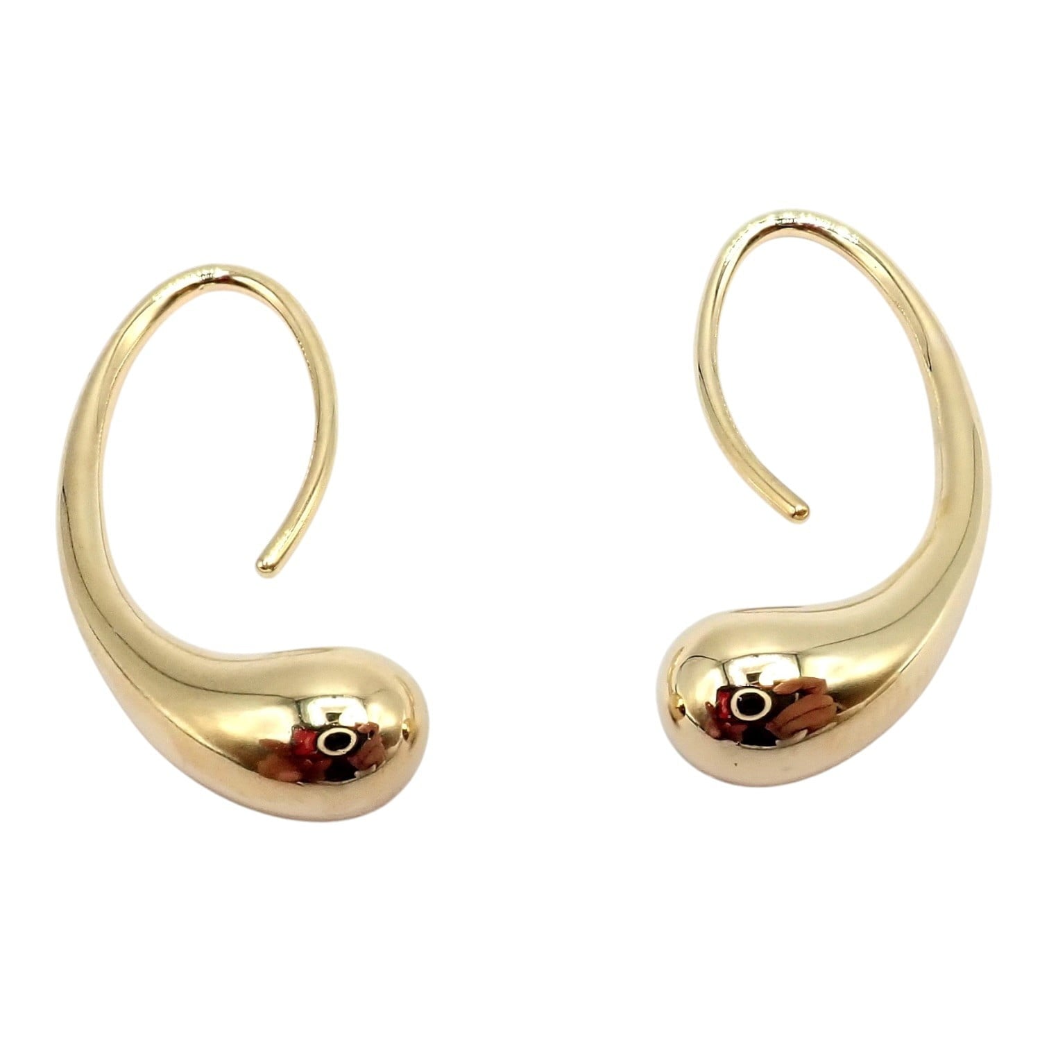 Tiffany & Co. Jewelry & Watches:Fine Jewelry:Earrings Vintage! Tiffany & Co Peretti 18k Yellow Gold Teardrop Hoop Earrings
