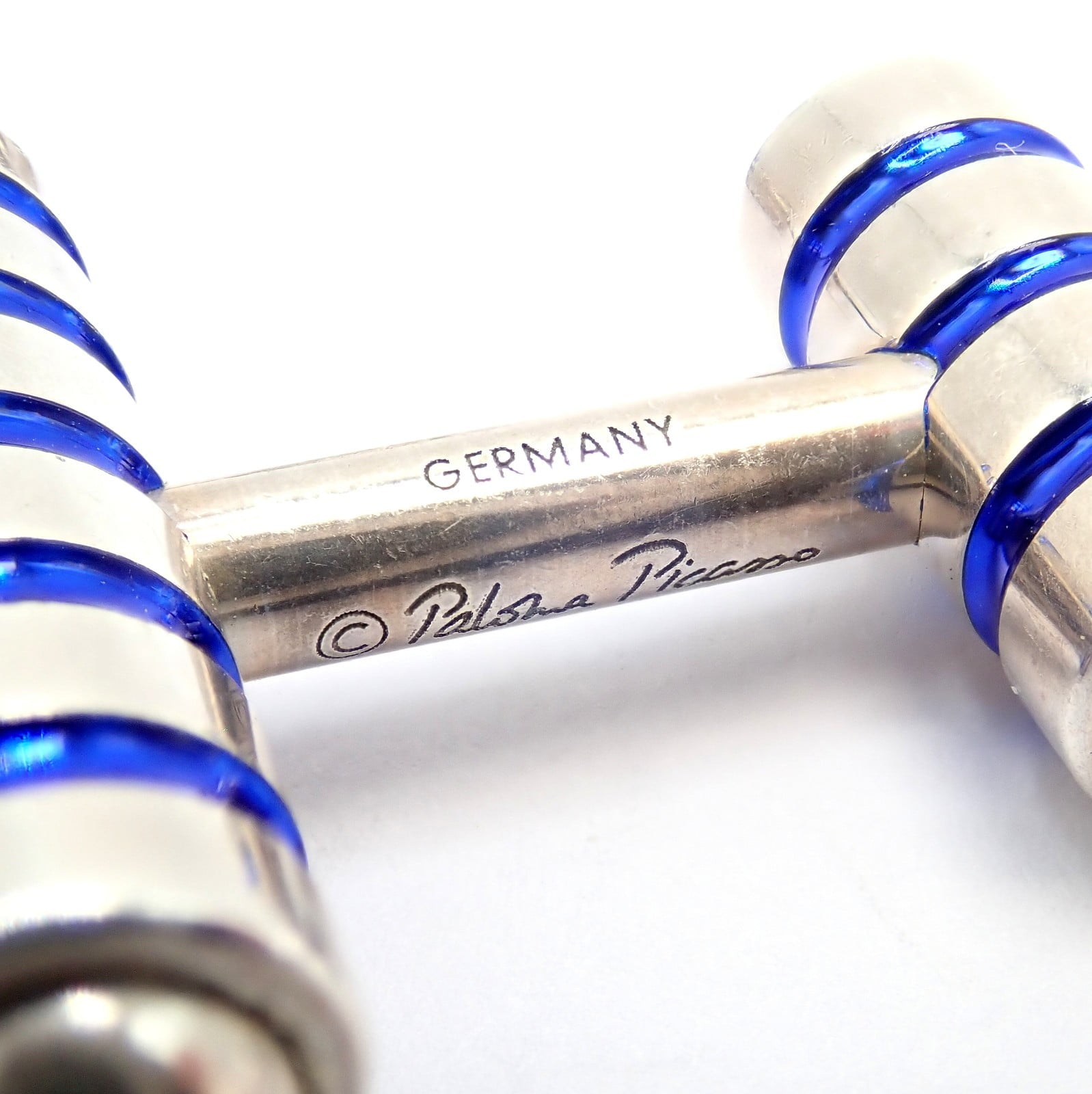 Tiffany & Co. Jewelry & Watches:Men's Jewelry:Cufflinks Tiffany & Co. Picasso Sterling Silver Cobalt Blue Enamel Cufflinks Germany