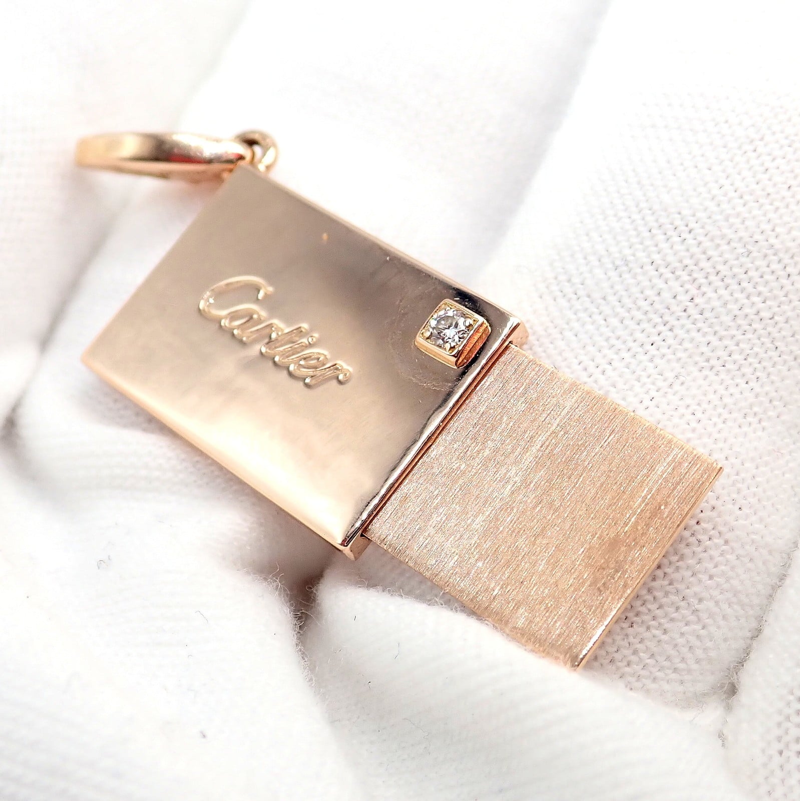 Cartier Jewelry & Watches:Fine Jewelry:Necklaces & Pendants Authentic! Cartier 18k Rose Gold Love Letter Envelope Diamond Pendant Charm