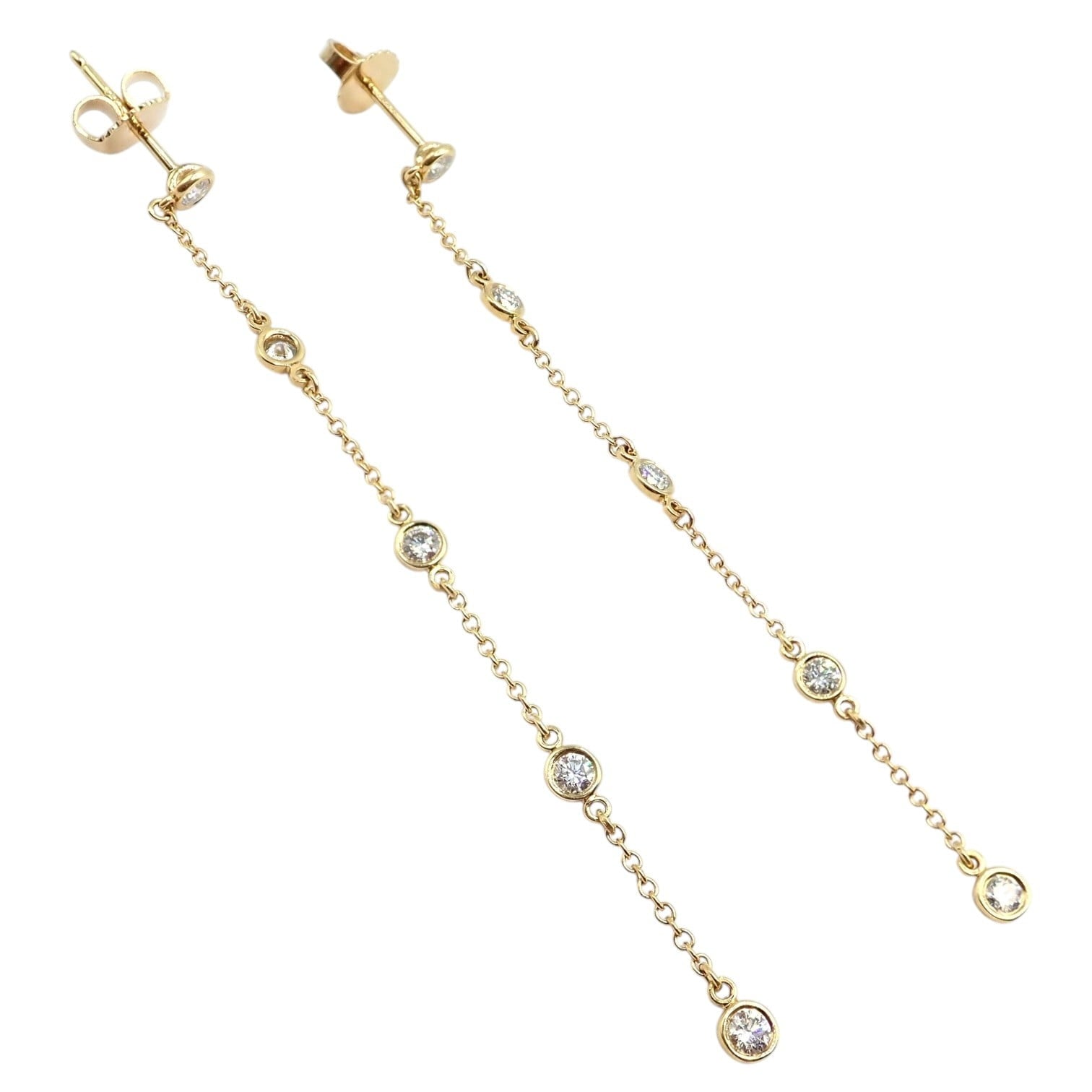Tiffany & Co. Jewelry & Watches:Fine Jewelry:Earrings Rare! Tiffany & Co 18k Yellow Gold Peretti 10 Diamond By The Yard Drop Earrings