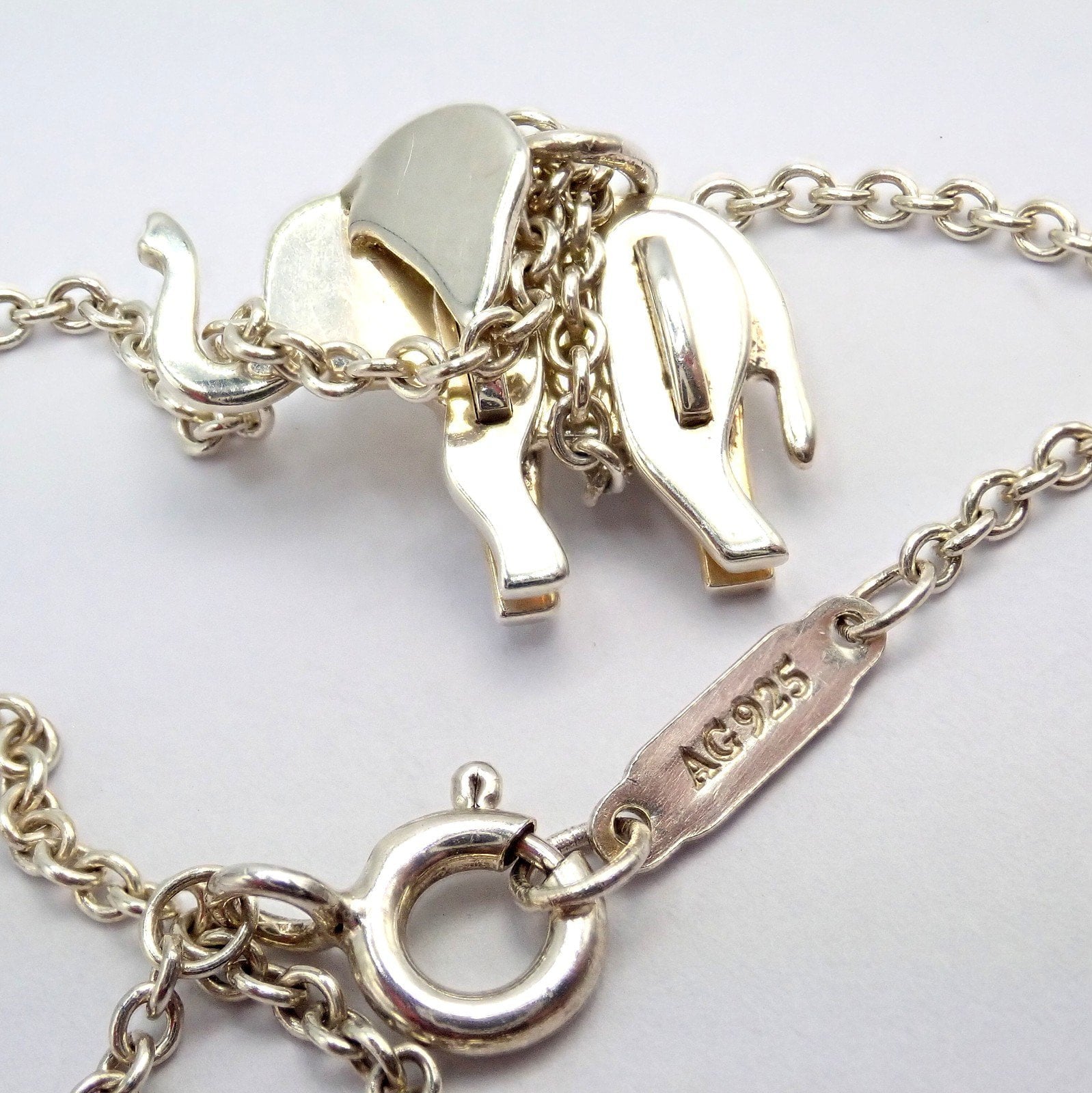 Tiffany & Co. Jewelry & Watches:Fine Jewelry:Necklaces & Pendants Rare! Tiffany & Co Silver Save The Wild Elephant Puzzle Pendant Necklace