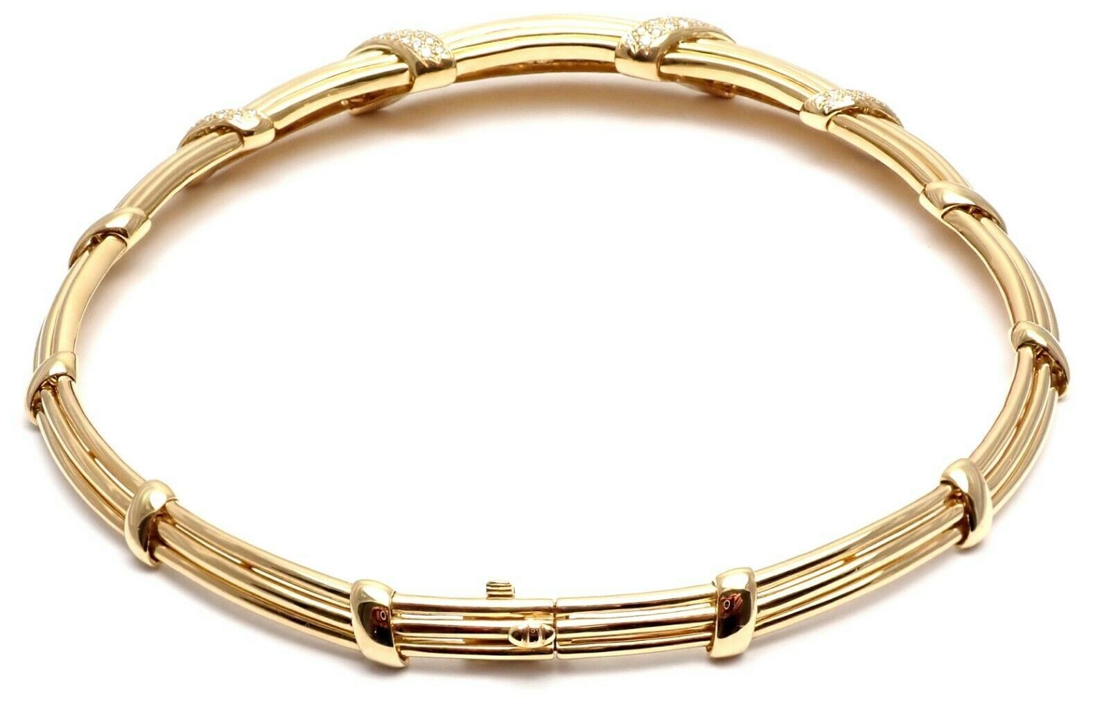 Vintage! Authentic Van Cleef & Arpels 18k Yellow Gold Diamond Choker Necklace | Fortrove