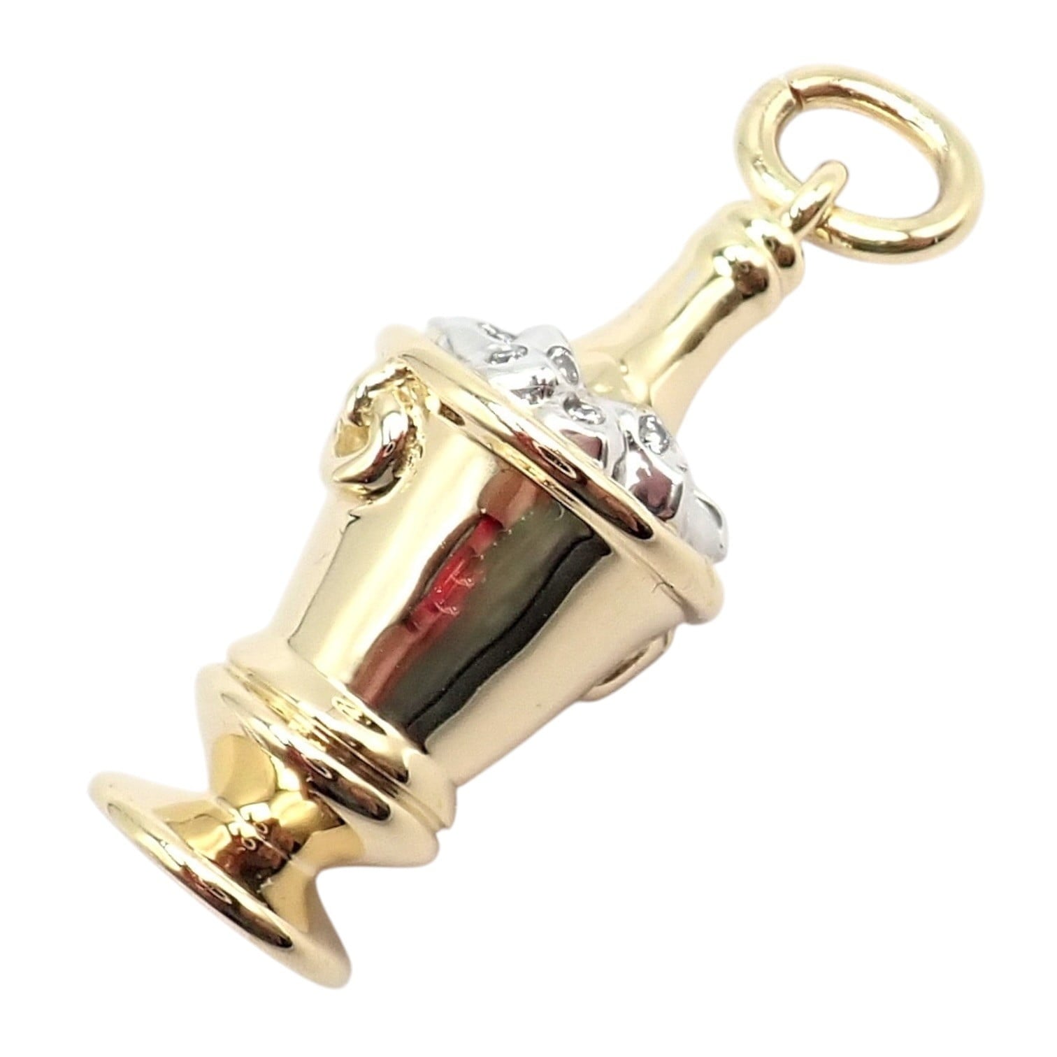 Tiffany & Co. Jewelry & Watches:Fine Jewelry:Necklaces & Pendants Tiffany & Co. 18k Yellow + White Gold Champagne Bucket Diamond Pendant Charm
