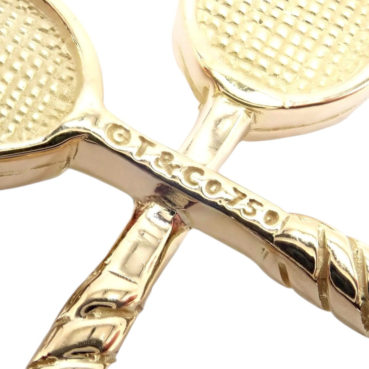 Tiffany & Co. Jewelry & Watches:Fine Jewelry:Necklaces & Pendants Rare Vintage Tiffany & Co. 18k Yellow + White Gold Tennis Rackets Diamond Charm