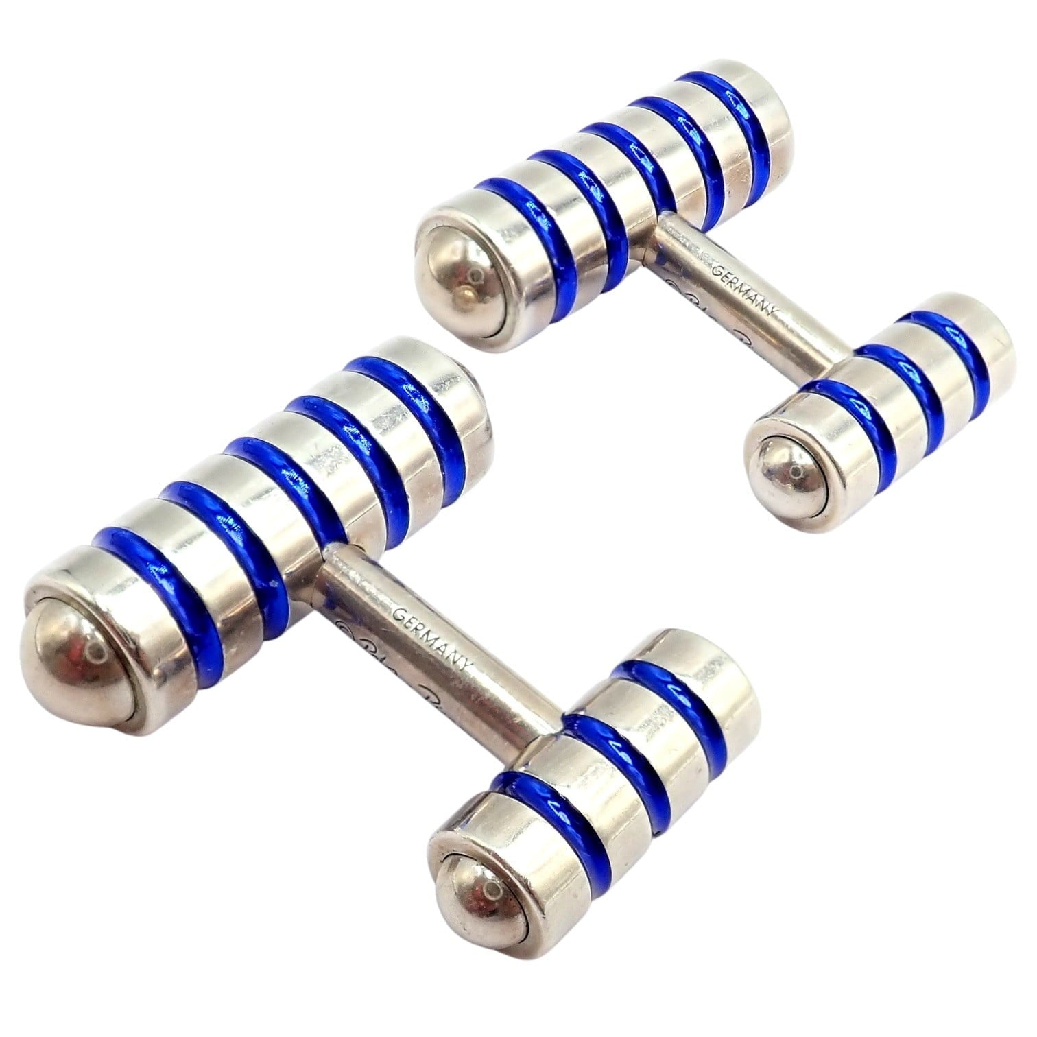 Tiffany & Co. Jewelry & Watches:Men's Jewelry:Cufflinks Tiffany & Co. Picasso Sterling Silver Cobalt Blue Enamel Cufflinks Germany