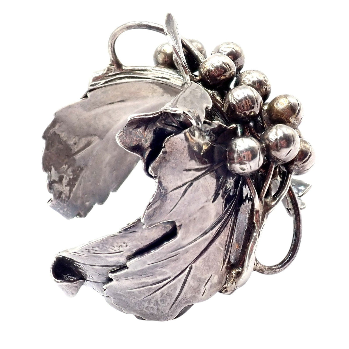 Buccellati Jewelry & Watches:Fine Jewelry:Bracelets & Charms Rare! Vintage Mario Buccellati Silver Berry Leaf Branch Wide Cuff Bracelet
