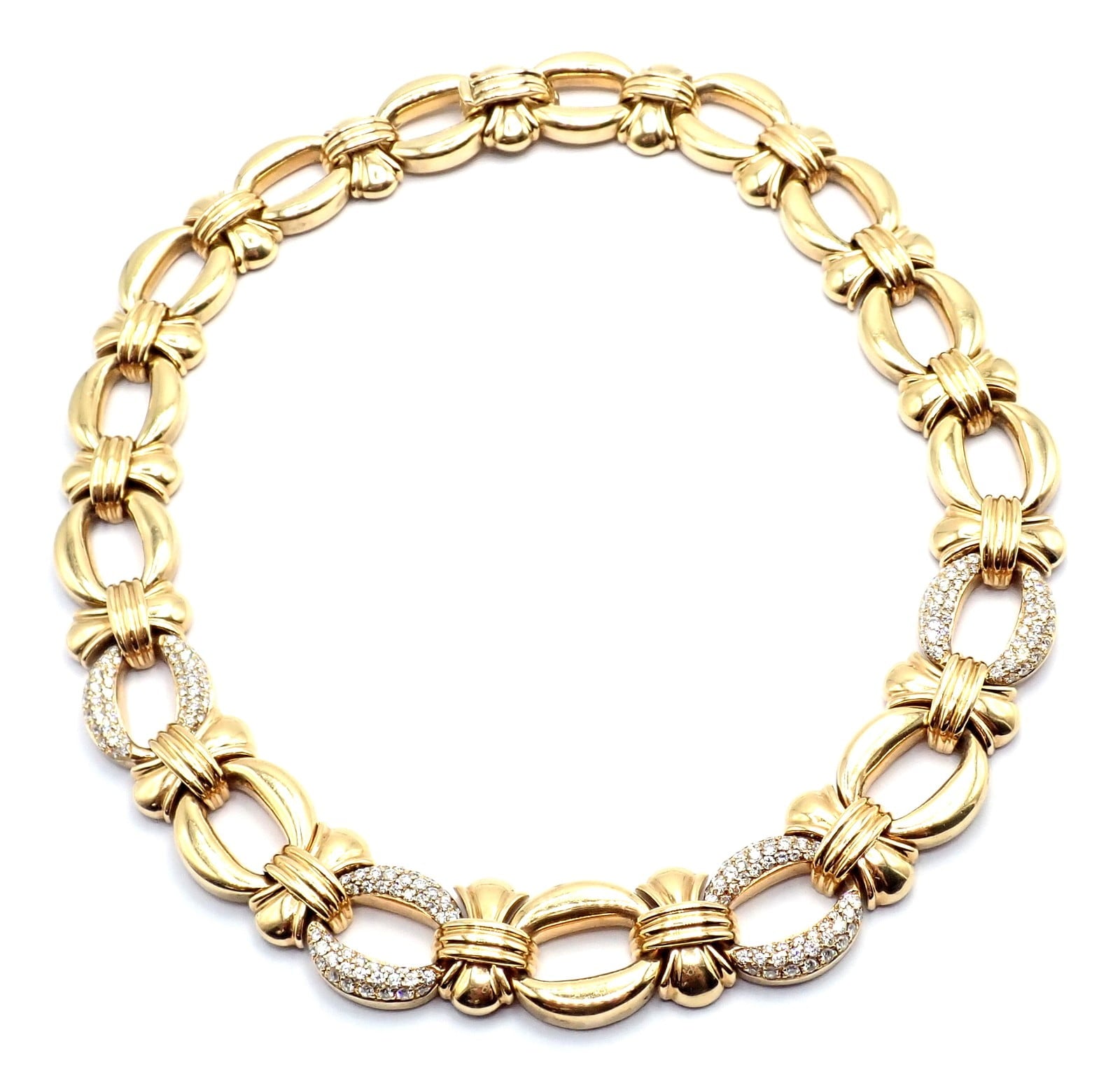 Bvlgari Jewelry & Watches:Fine Jewelry:Necklaces & Pendants Vintage! Authentic Bulgari Bvlgari 18k Yellow Gold Diamond Link Necklace