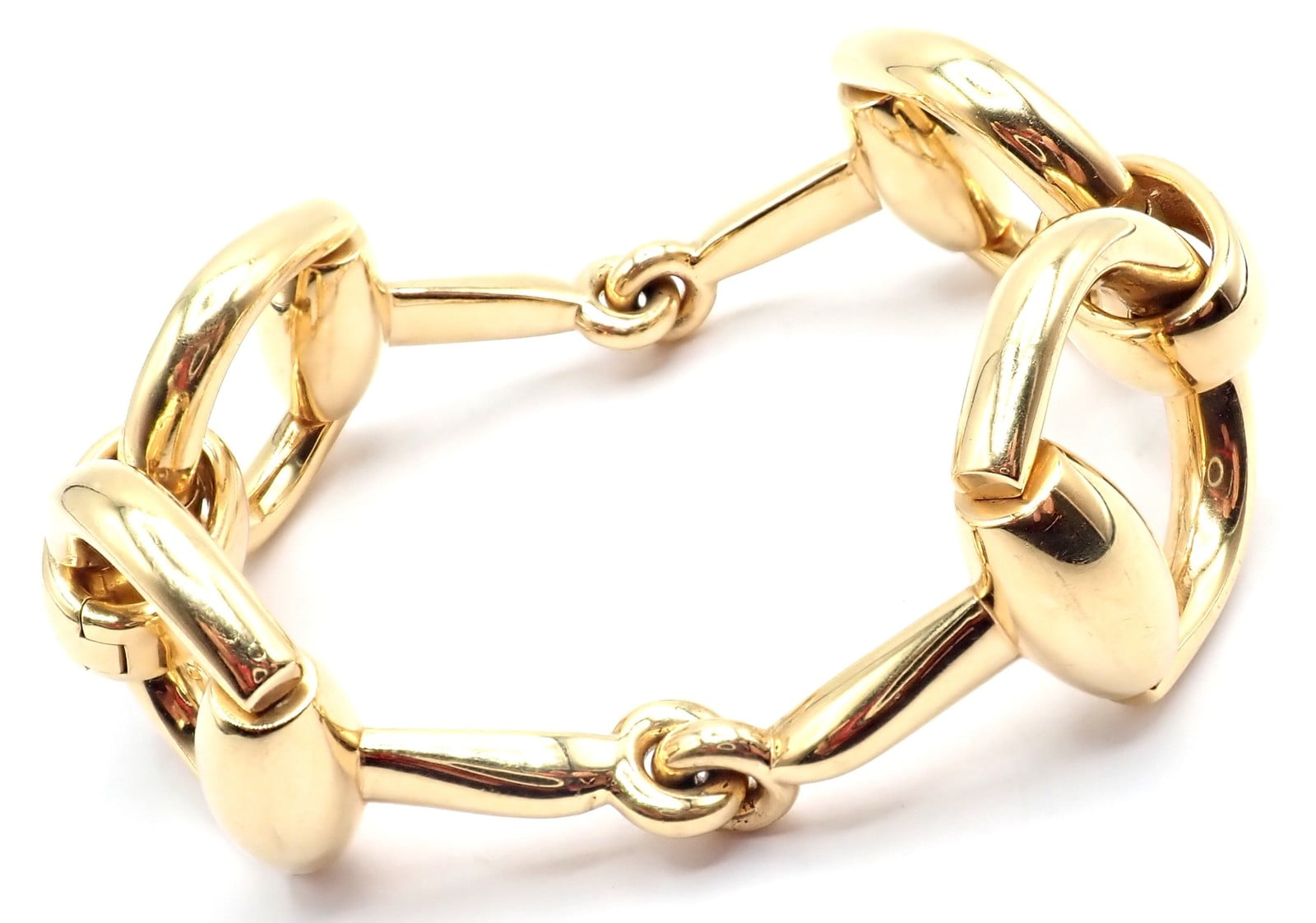 Gucci Jewelry & Watches:Fine Jewelry:Bracelets & Charms Authentic! Gucci Equestrian 18k Yellow Gold Large Horsebit Link Bracelet