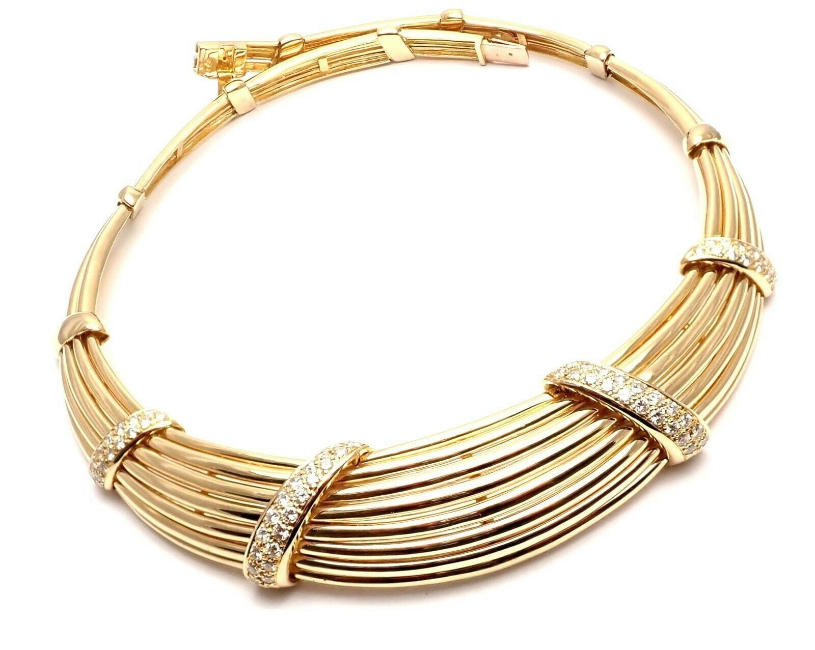 Van Cleef & Arpels Jewelry & Watches:Fine Jewelry:Necklaces & Pendants Vintage! Authentic Van Cleef & Arpels 18k Yellow Gold Diamond Choker Necklace