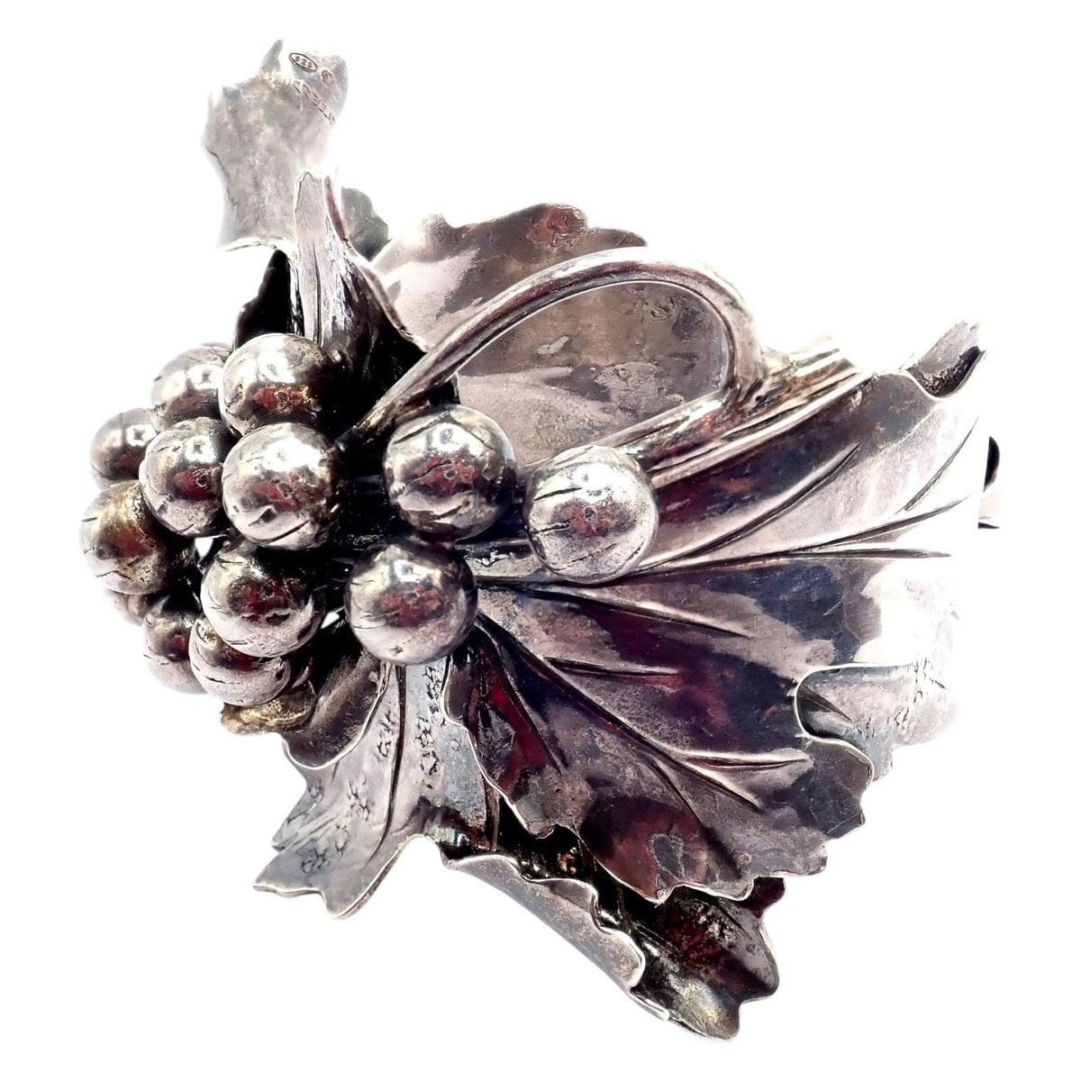 Buccellati Jewelry & Watches:Fine Jewelry:Bracelets & Charms Rare! Vintage Mario Buccellati Silver Berry Leaf Branch Wide Cuff Bracelet