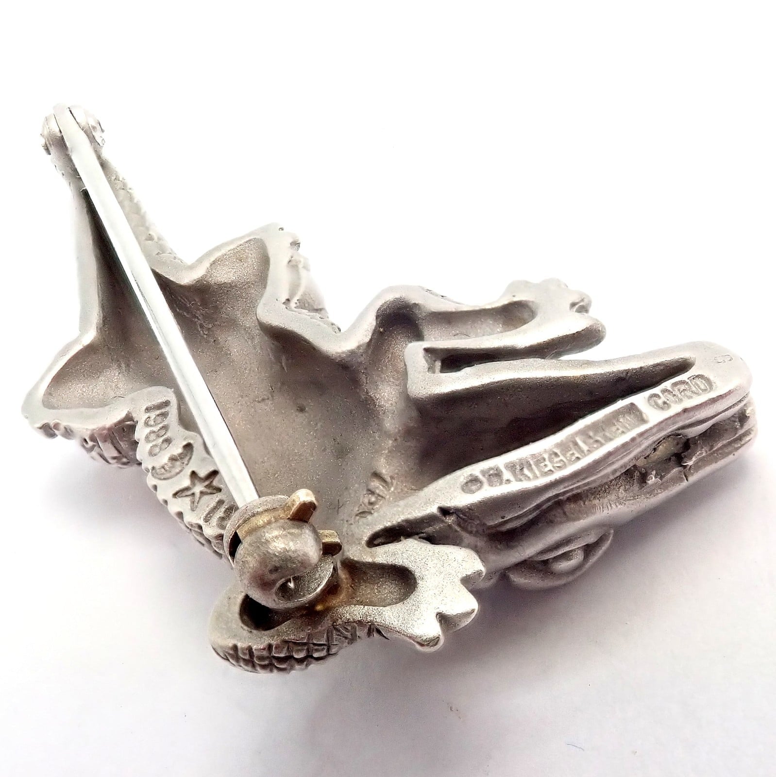 Rare! Vintage Kieselstein Cord 18k White Gold Alligator Brooch Pin 1988 | Fortrove