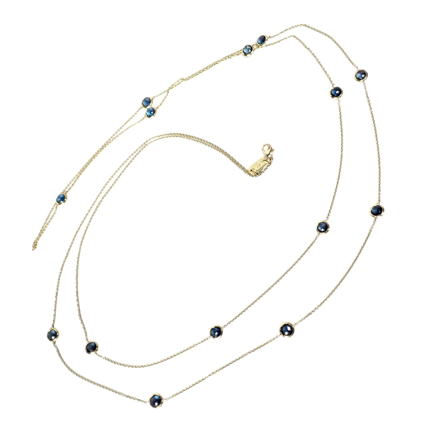 IPPOLITA Jewelry & Watches:Fine Jewelry:Necklaces & Pendants Ippolita 18k Yellow Gold 14 Station Blue Sapphire 48" Long Lollipop Necklace