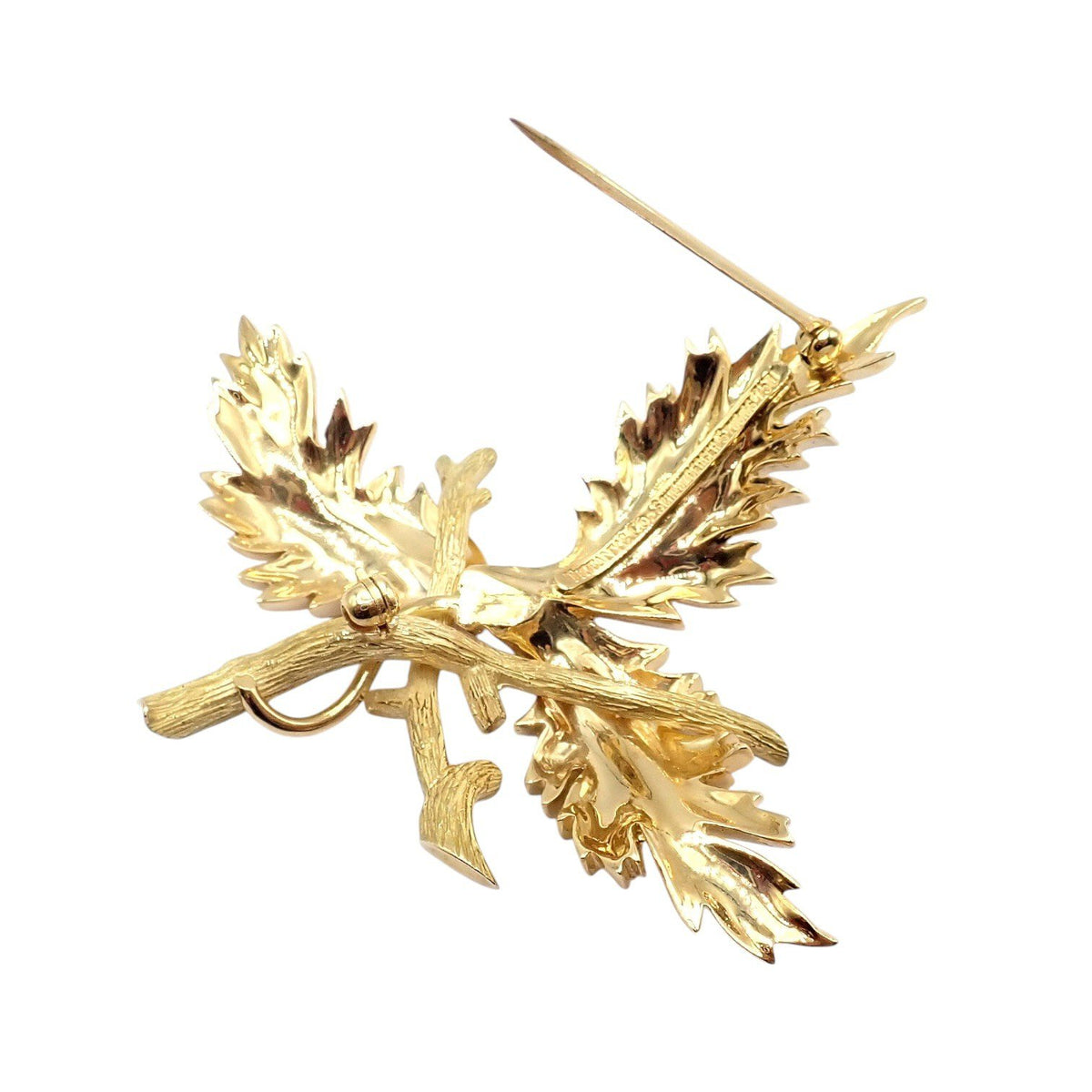Tiffany & Co. Jewelry & Watches:Fine Jewelry:Brooches & Pins Vintage Tiffany & Co Schlumberger 18k Yellow Gold Large Leaf Brooch Pin