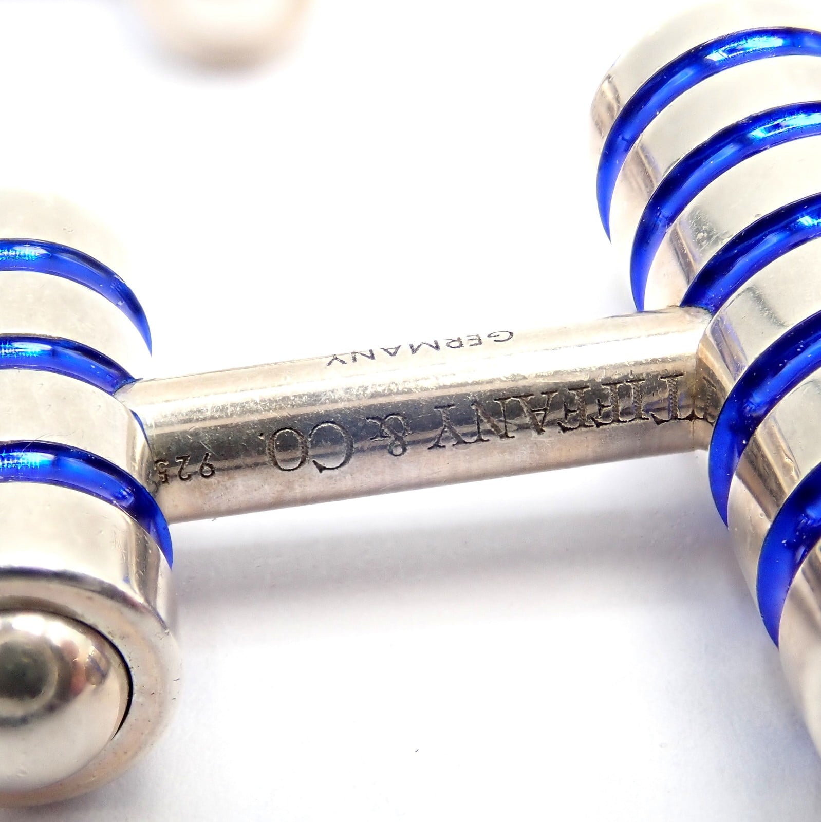Tiffany & Co. Jewelry & Watches:Men's Jewelry:Cufflinks Tiffany & Co. Picasso Sterling Silver Cobalt Blue Enamel Cufflinks Germany