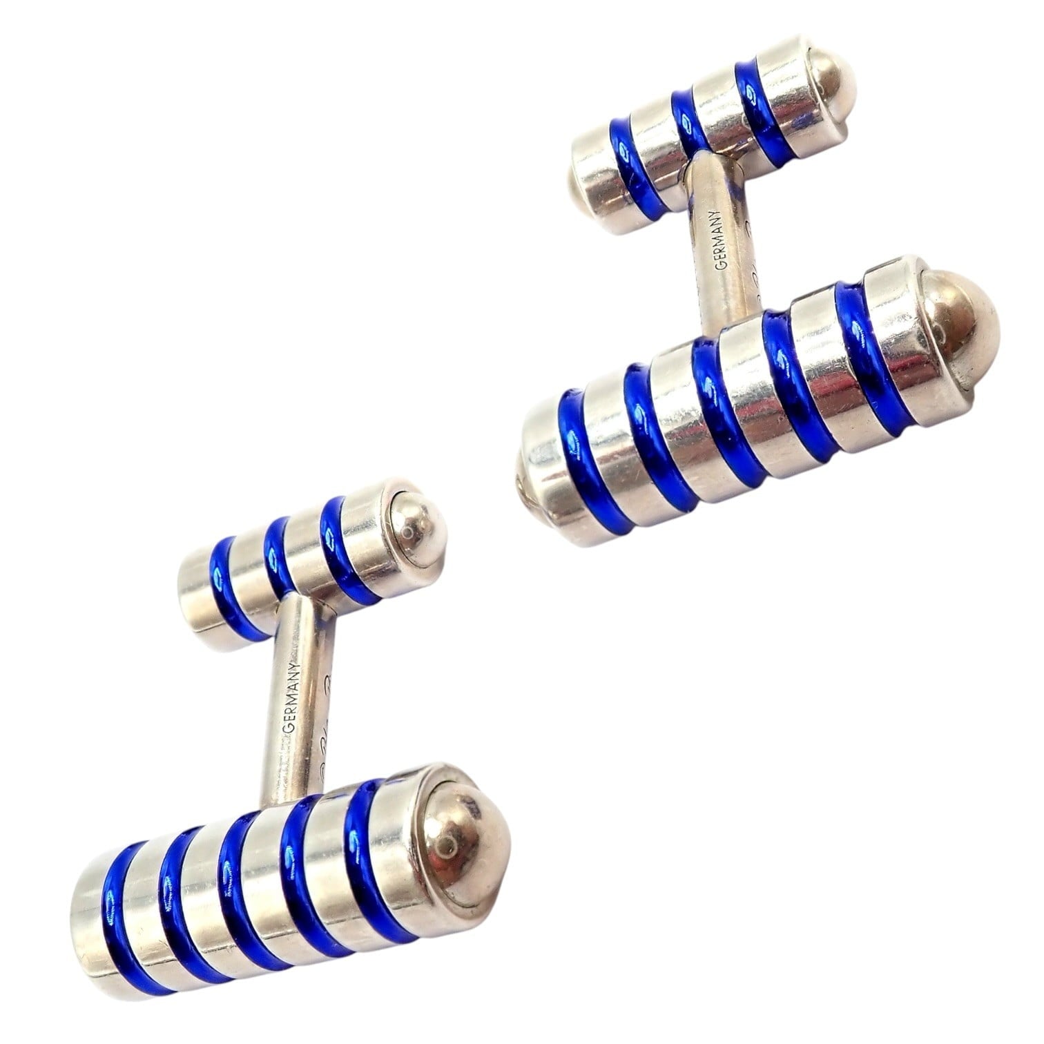Tiffany & Co. Jewelry & Watches:Men's Jewelry:Cufflinks Tiffany & Co. Picasso Sterling Silver Cobalt Blue Enamel Cufflinks Germany