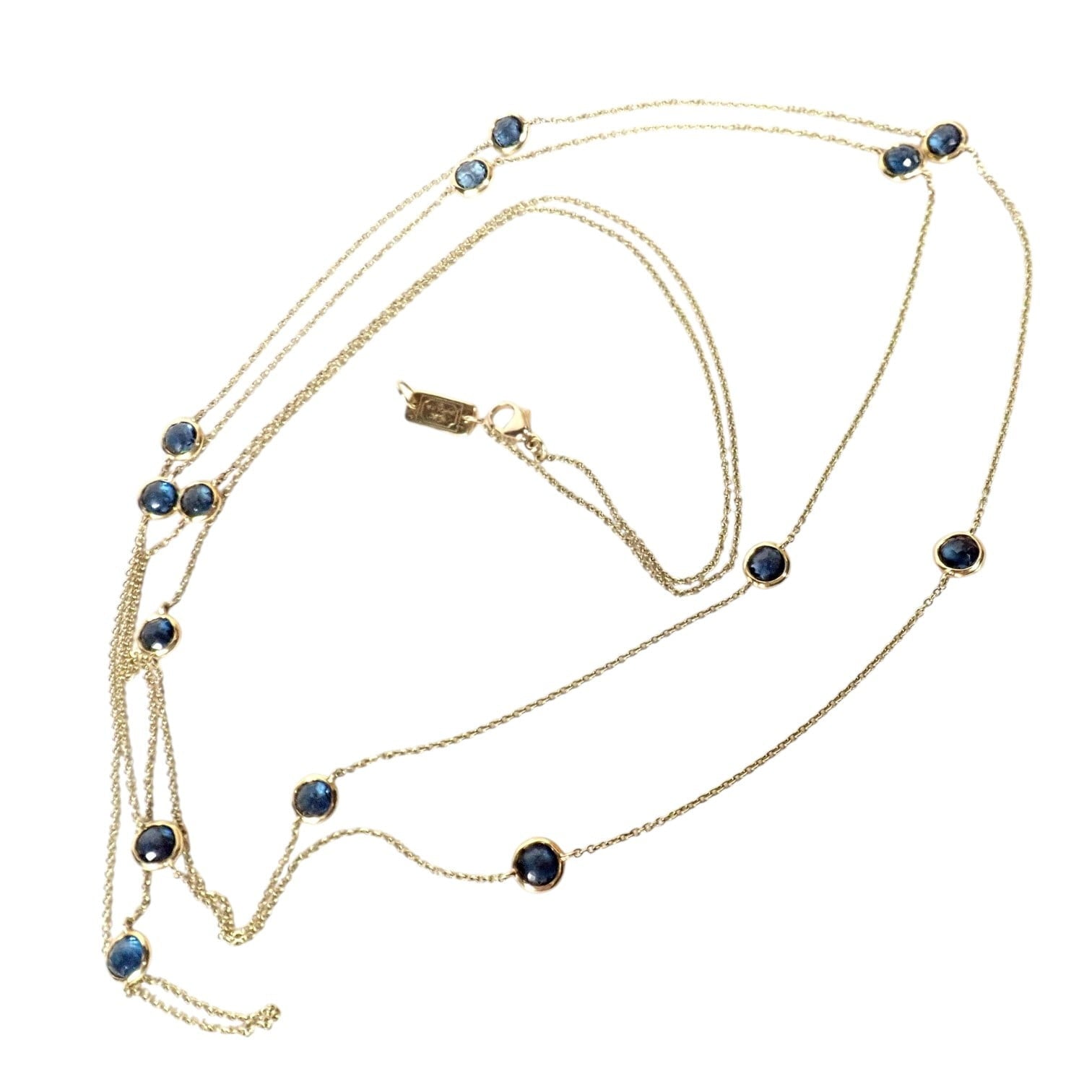 IPPOLITA Jewelry & Watches:Fine Jewelry:Necklaces & Pendants Ippolita 18k Yellow Gold 14 Station Blue Sapphire 48" Long Lollipop Necklace