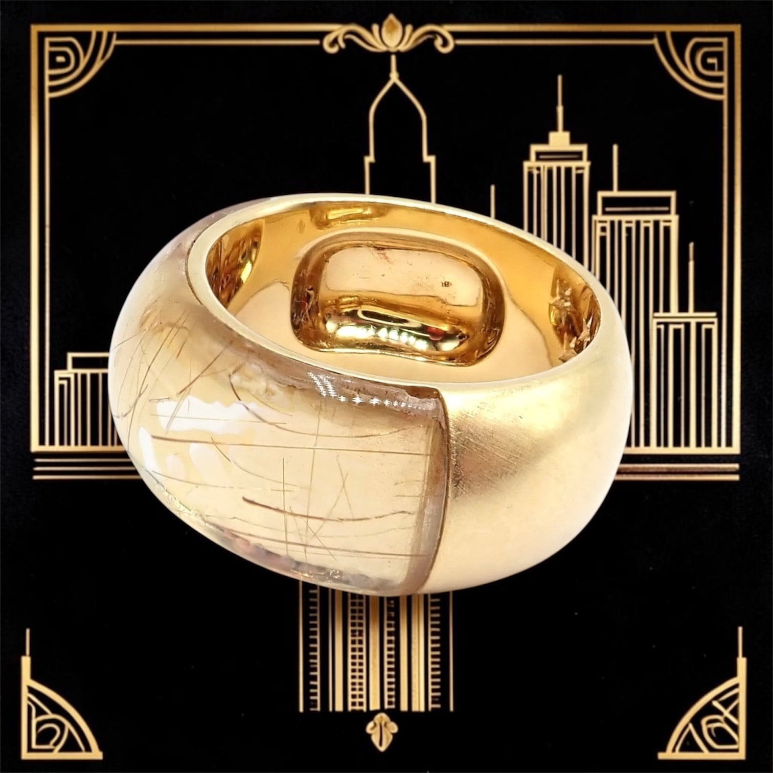 H.Stern Jewelry & Watches:Fine Jewelry:Rings Authentic! H. Stern 18k Yellow Gold Rutilated Quartz Ring sz 6.5
