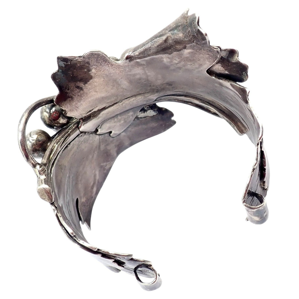 Buccellati Jewelry & Watches:Fine Jewelry:Bracelets & Charms Rare! Vintage Mario Buccellati Silver Berry Leaf Branch Wide Cuff Bracelet