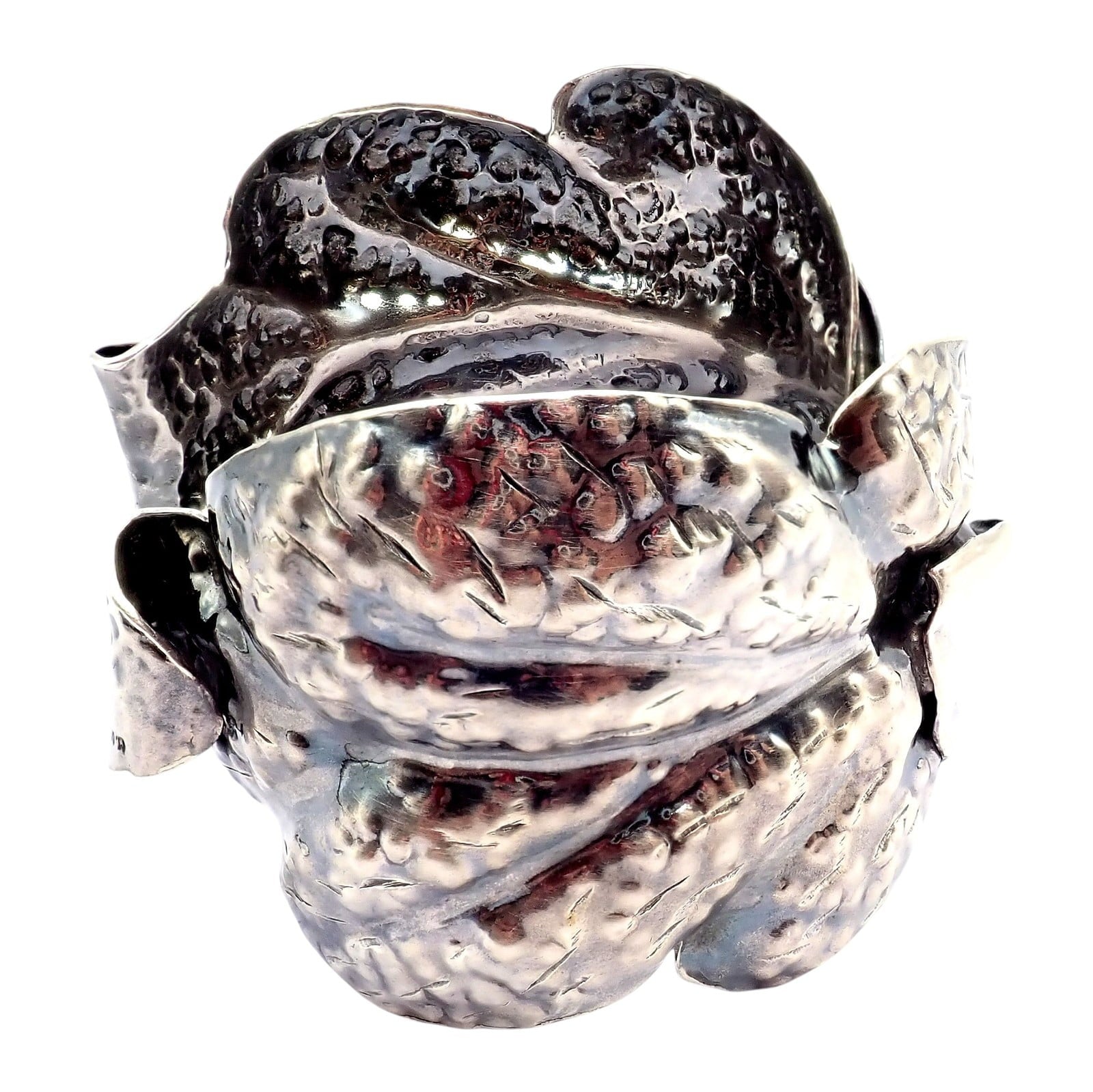 Buccellati Jewelry & Watches:Fine Jewelry:Bracelets & Charms Rare! Vintage Mario Buccellati Silver Magnolia Leaf Branch Cuff Bracelet