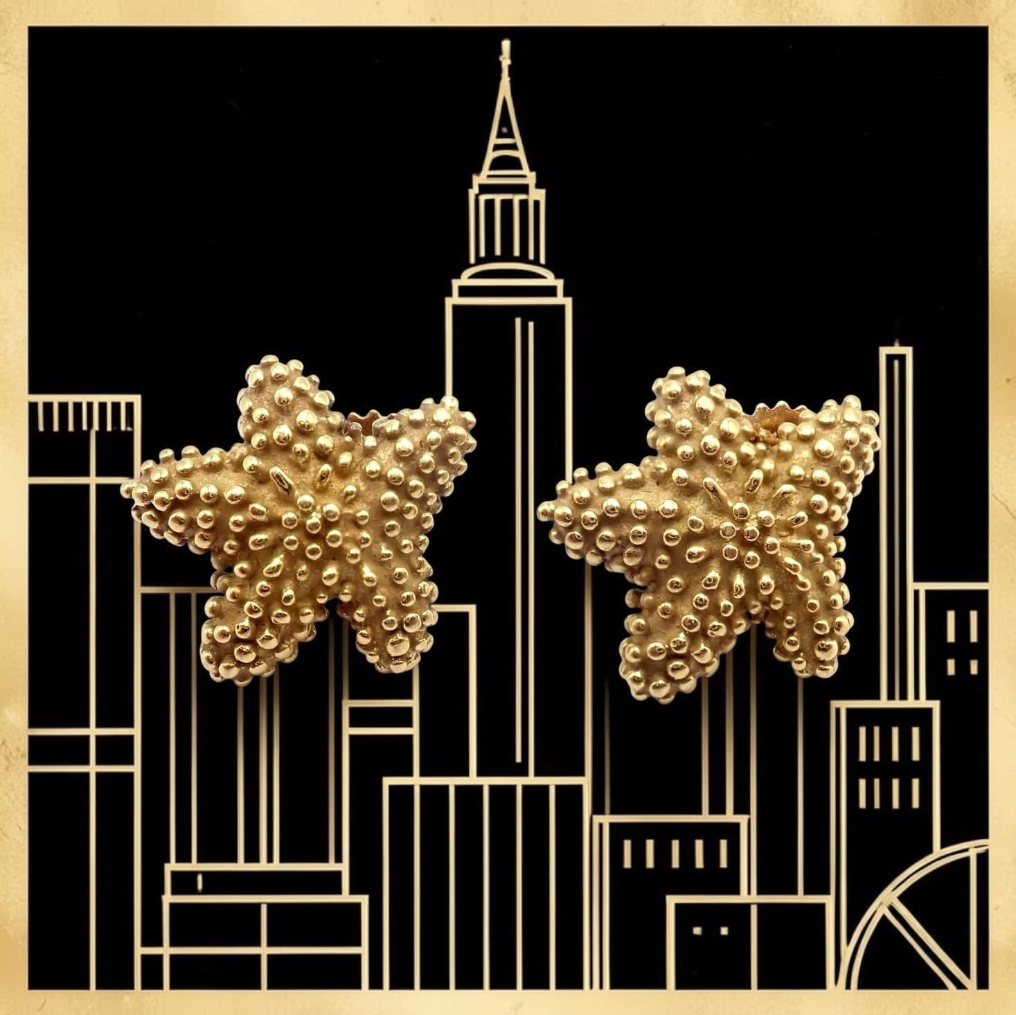 Tiffany & Co. Jewelry & Watches:Fine Jewelry:Earrings Rare! Vintage Tiffany & Co 18k Yellow Gold Bumpy Starfish Stud Earrings