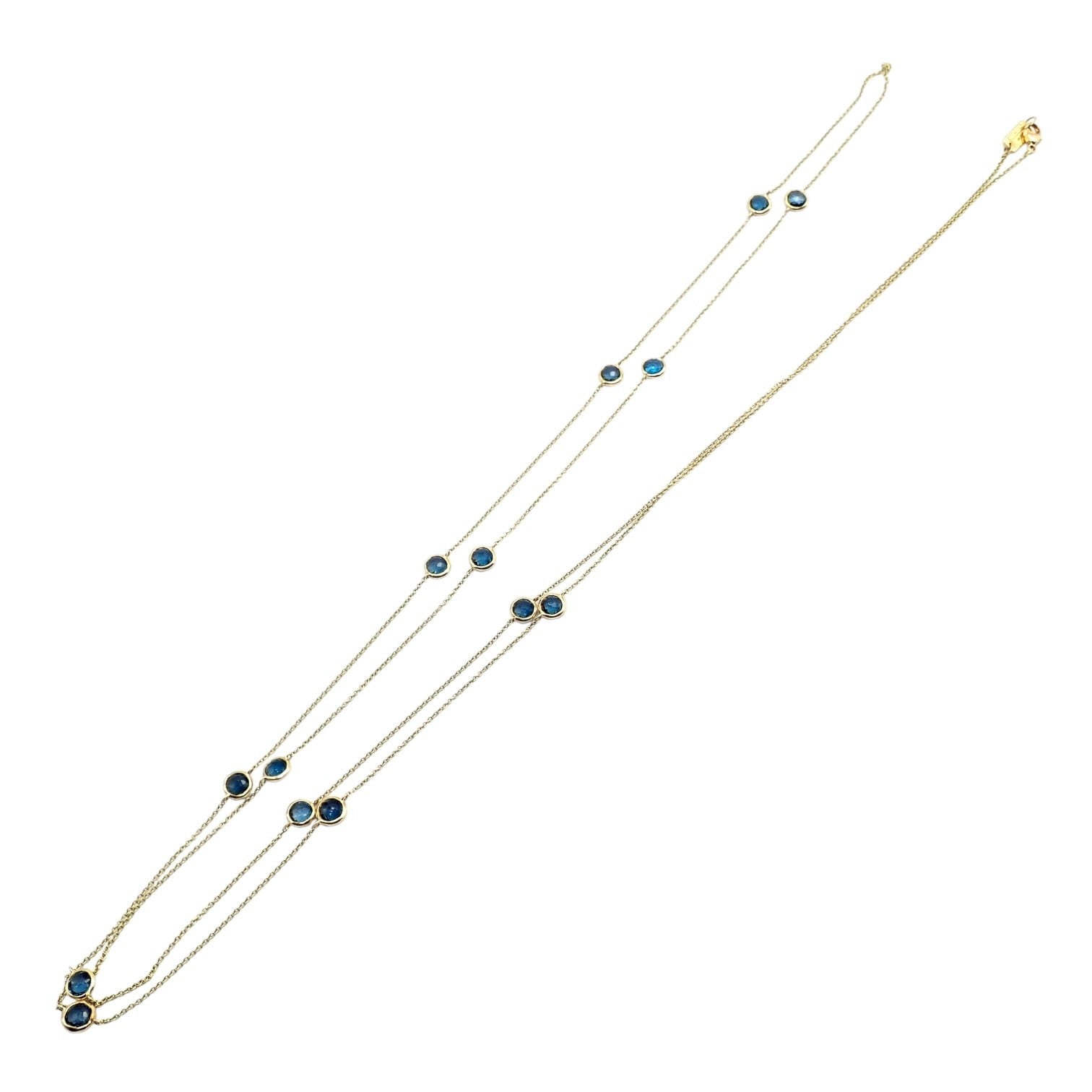 IPPOLITA Jewelry & Watches:Fine Jewelry:Necklaces & Pendants Ippolita 18k Yellow Gold 14 Station Blue Sapphire 48" Long Lollipop Necklace