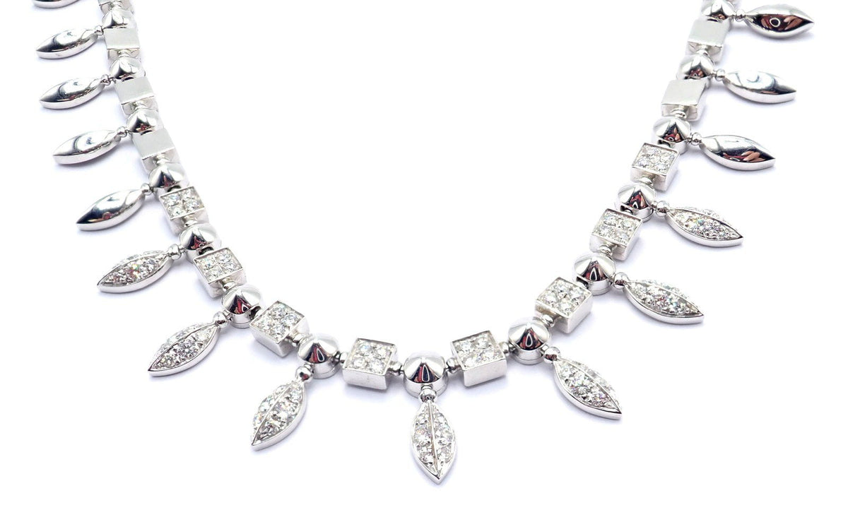 Bvlgari Jewelry & Watches:Fine Jewelry:Necklaces & Pendants Authentic! Bvlgari Bulgari 18k White Gold Lucea Diamond Choker Necklace