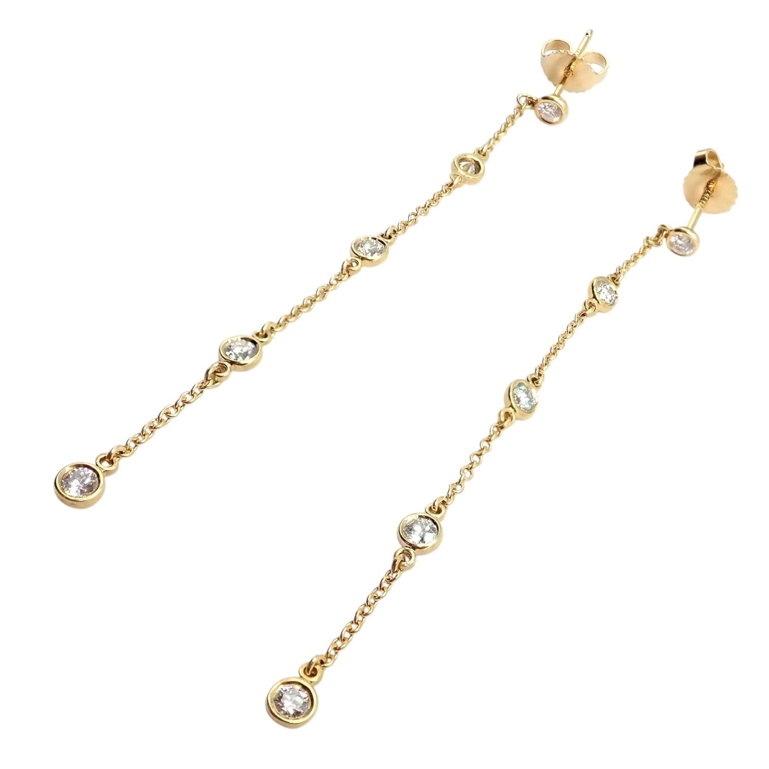 Tiffany & Co. Jewelry & Watches:Fine Jewelry:Earrings Rare! Tiffany & Co 18k Yellow Gold Peretti 10 Diamond By The Yard Drop Earrings